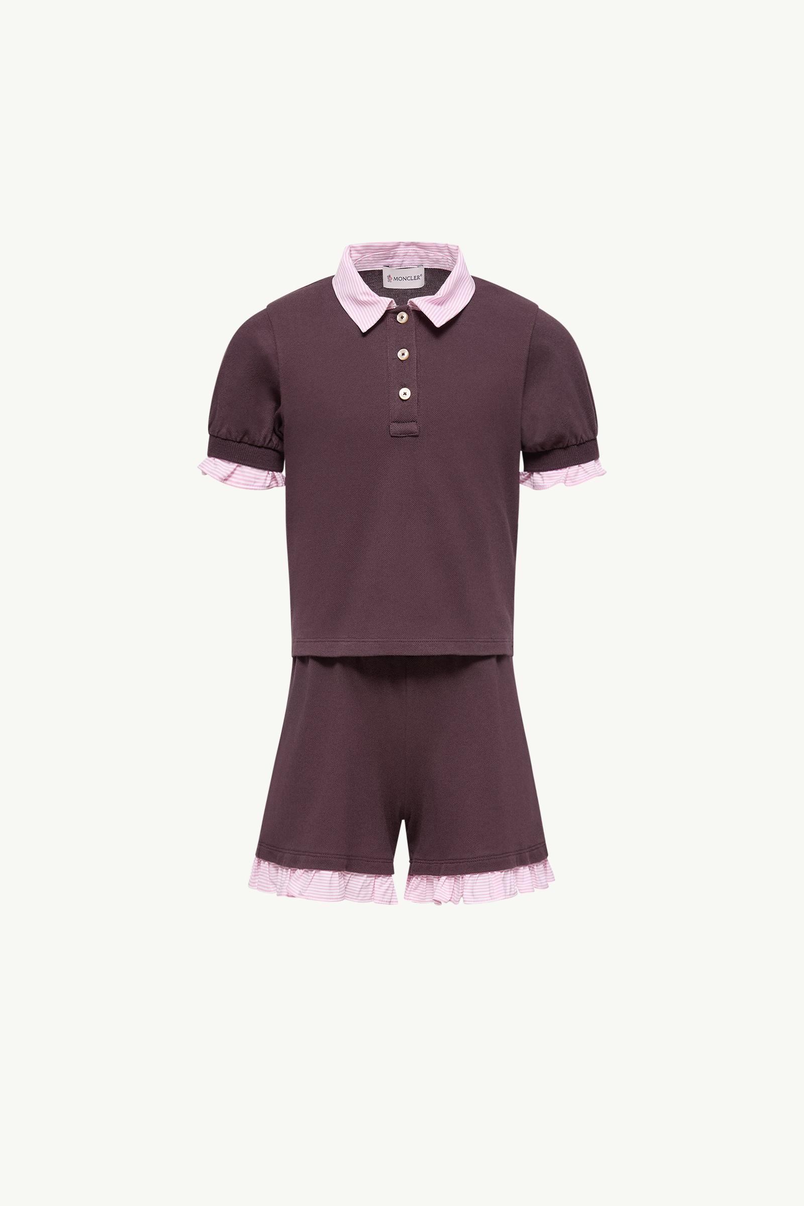 Ruffled Trim Set Girl Burgundy Moncler, 1 of 0