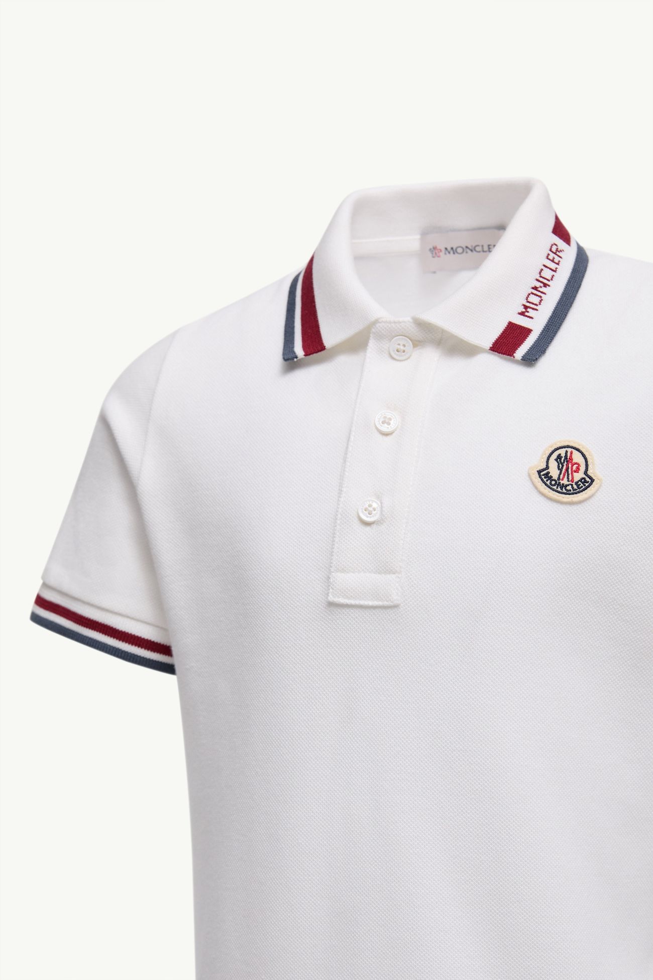 Ensemble en piqué de coton à bordure tricolore Garçon Blanc & Bleu Moncler 2