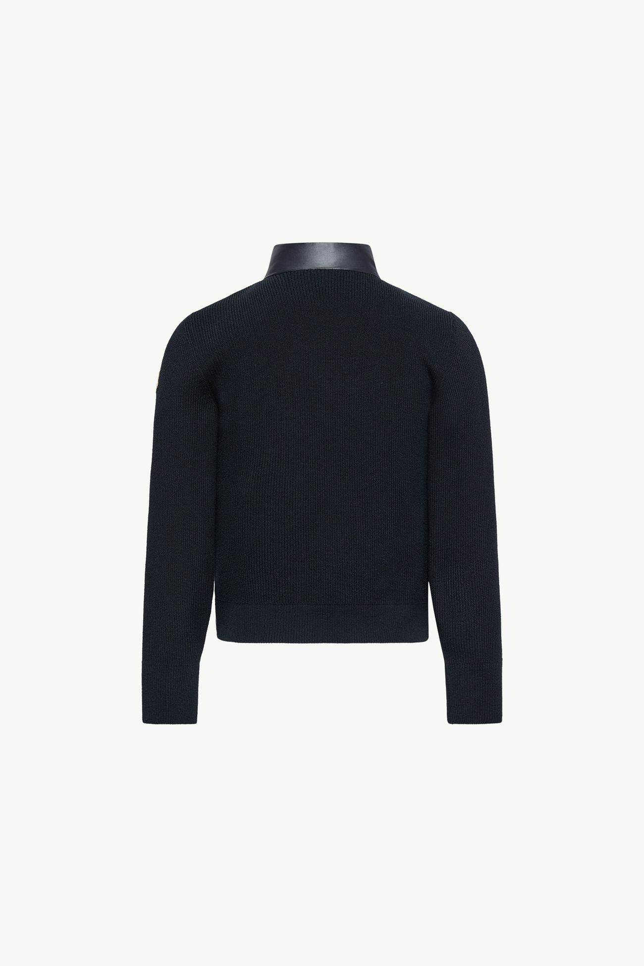 Cardigan zippé matelassé en coton tricolore Garçon Bleu marine Moncler 3