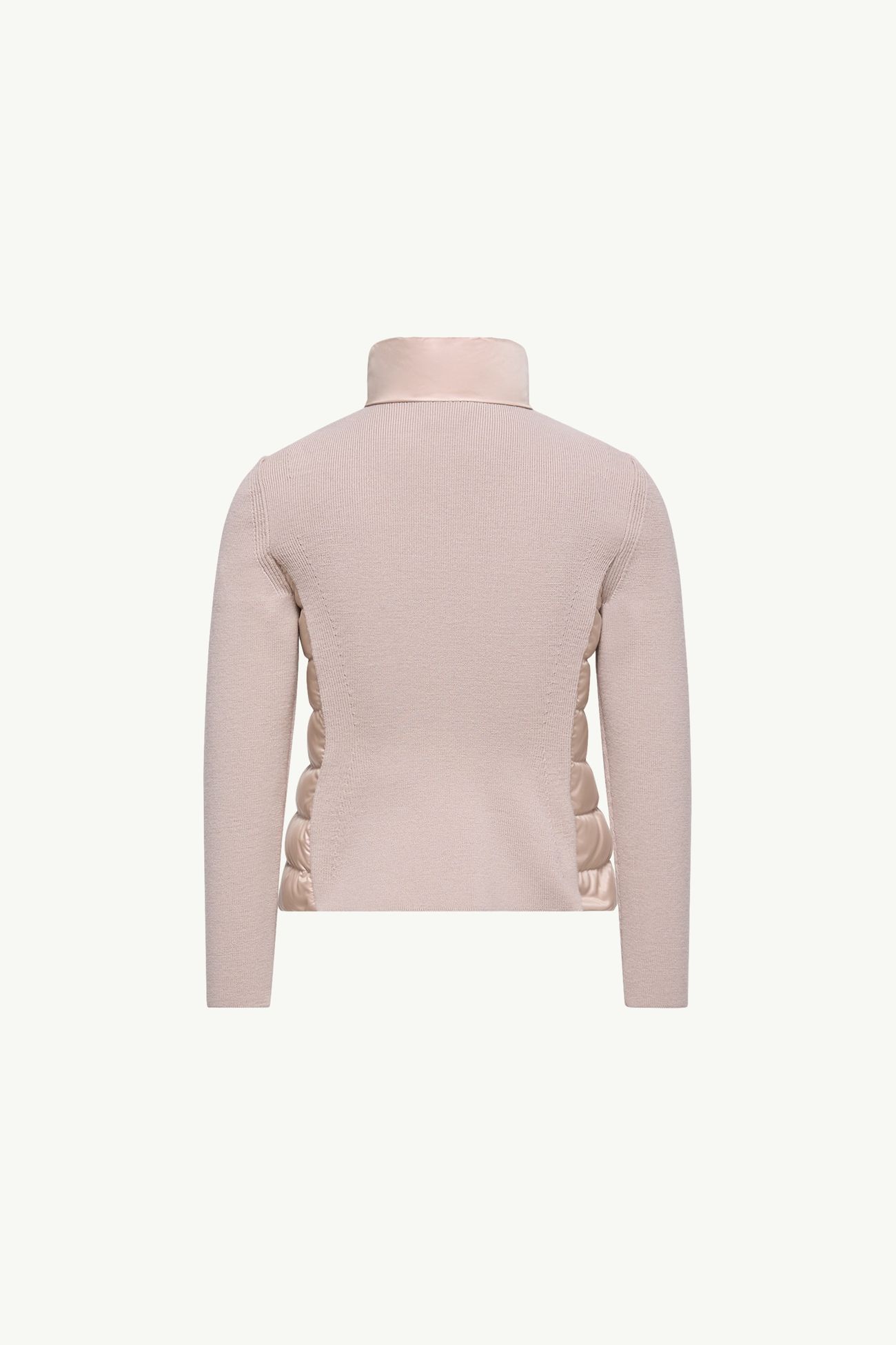 Padded Wool Zip-Up Cardigan Girl Powder Pink Moncler 3