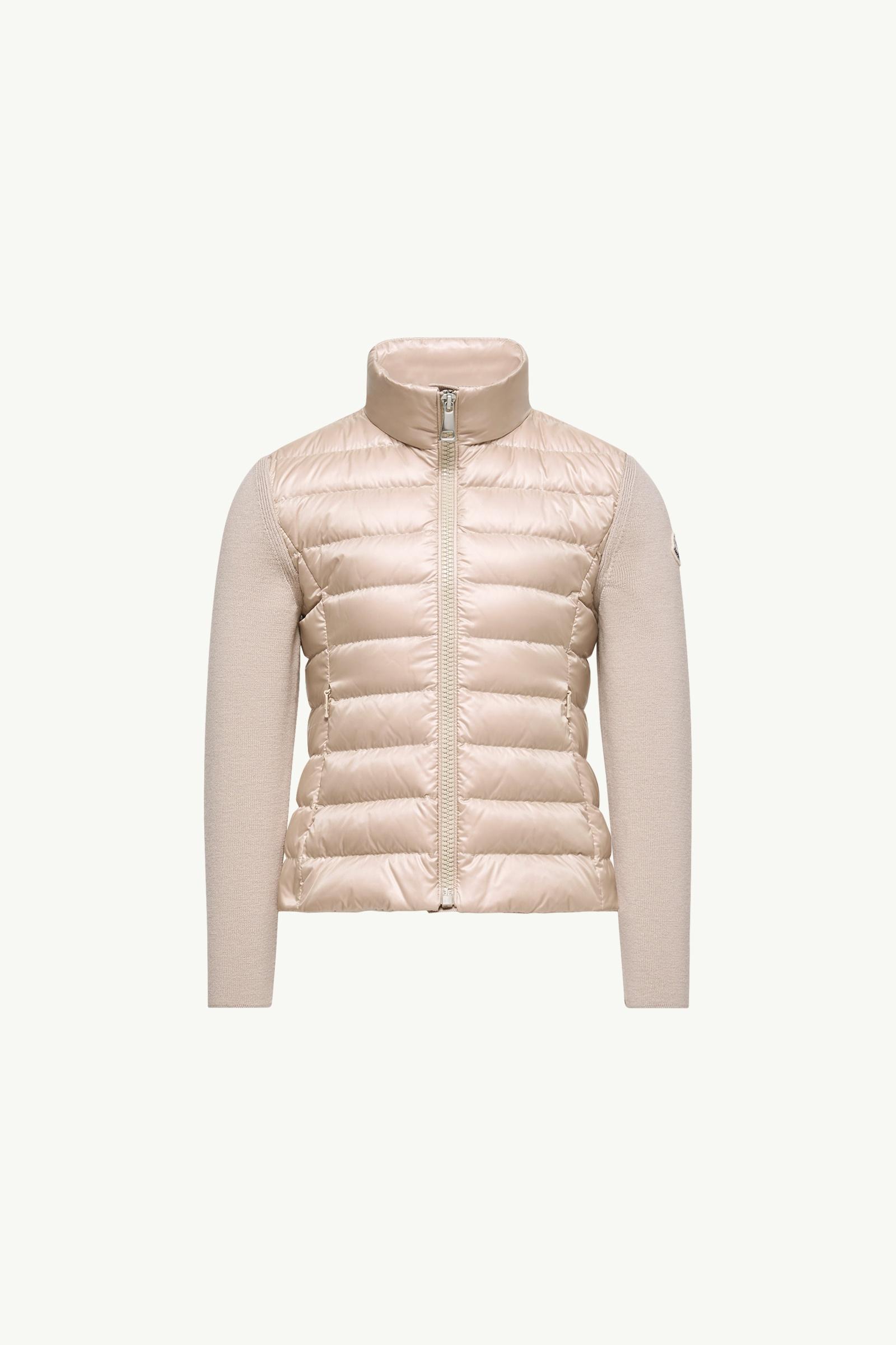 Powder Pink Padded Wool Zip-Up Cardigan - Sweatshirts & Knitwear
