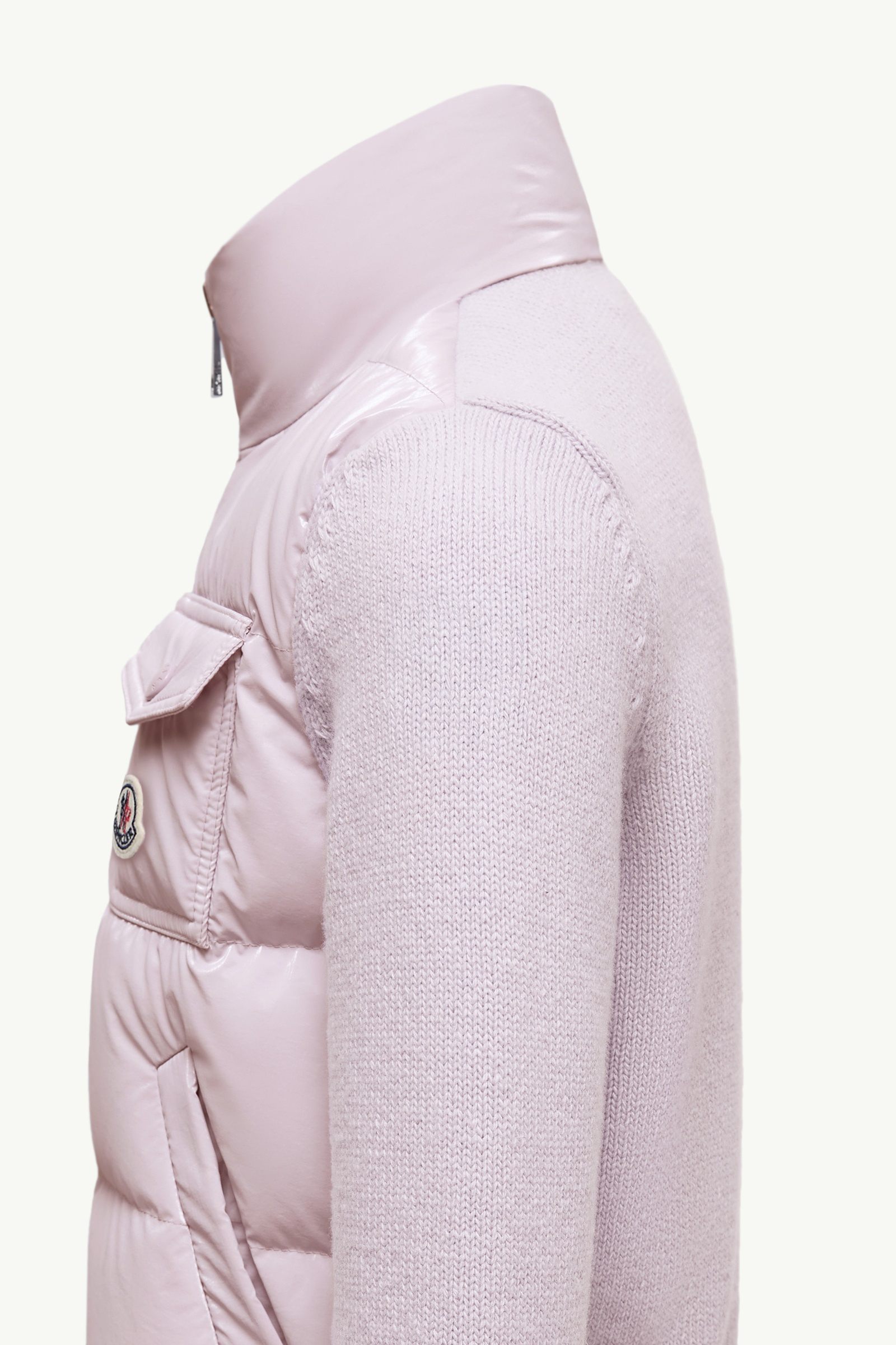 Lilac Wool Padded Zip-Up Cardigan - Sweatshirts & Knitwear for
