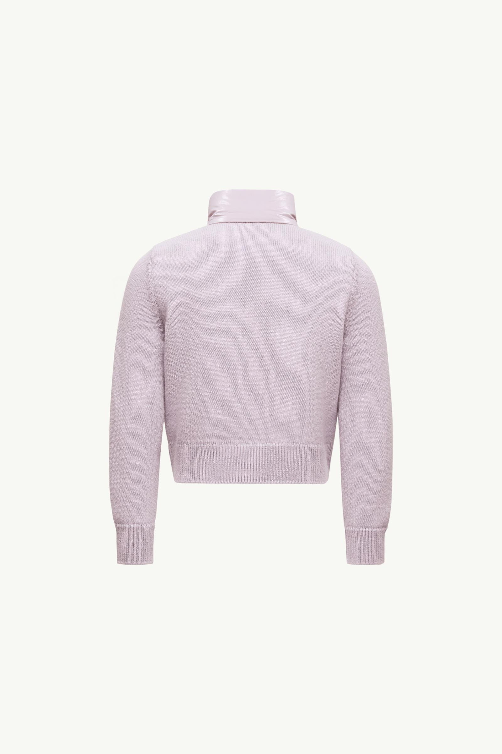 Lilac Wool Padded Zip-Up Cardigan - Sweatshirts & Knitwear for