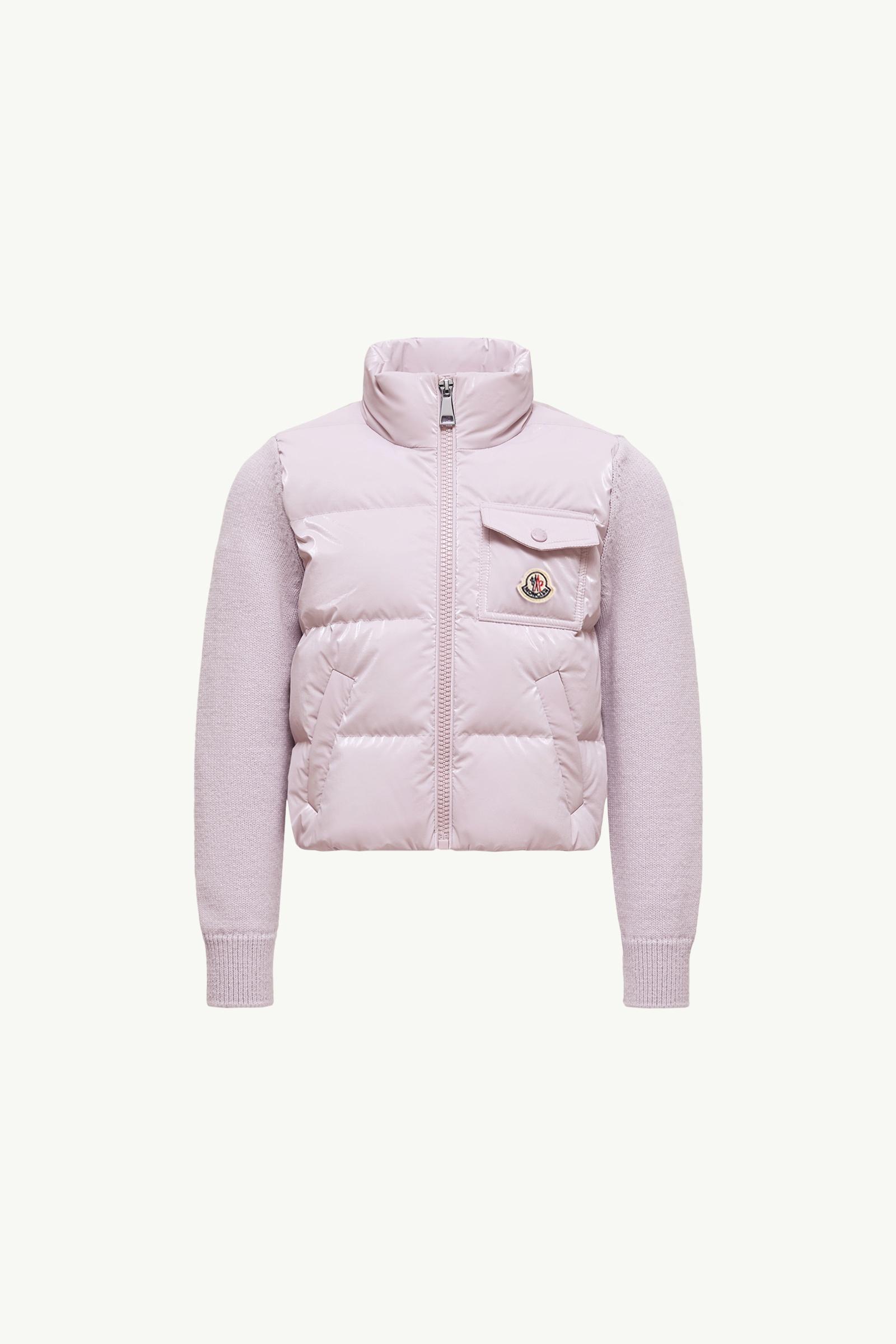 Lilac Wool Padded Zip-Up Cardigan - Sweatshirts & Knitwear for