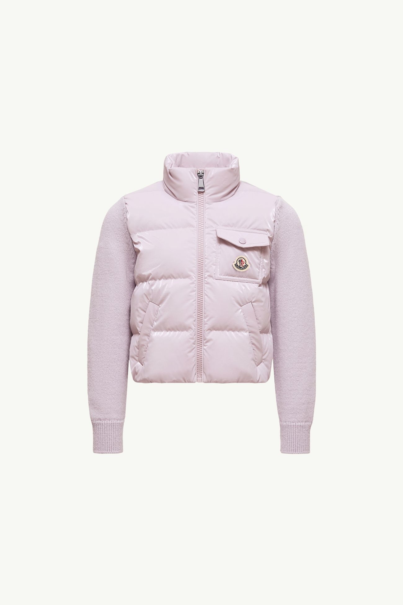 Wool Padded Zip-Up Cardigan Girl Lilac Moncler 0