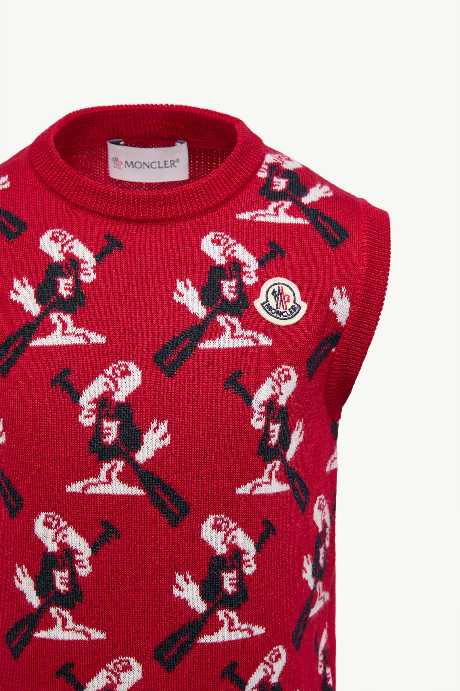 Red Duck Jacquard Wool Gilet - Sweatshirts & Knitwear for Children