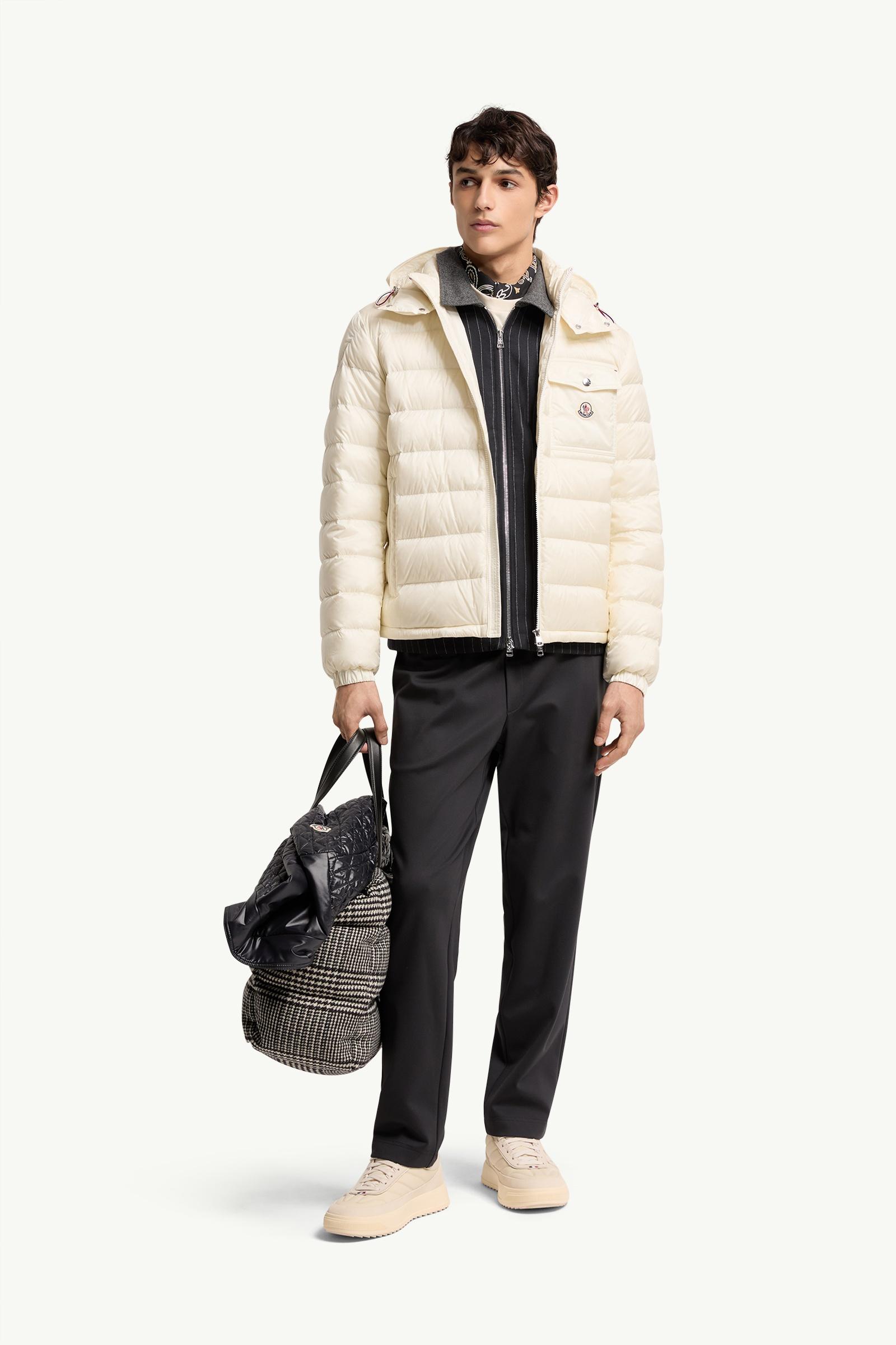 White Verith Hooded Short Down Jacket - Short Down Jackets for Men