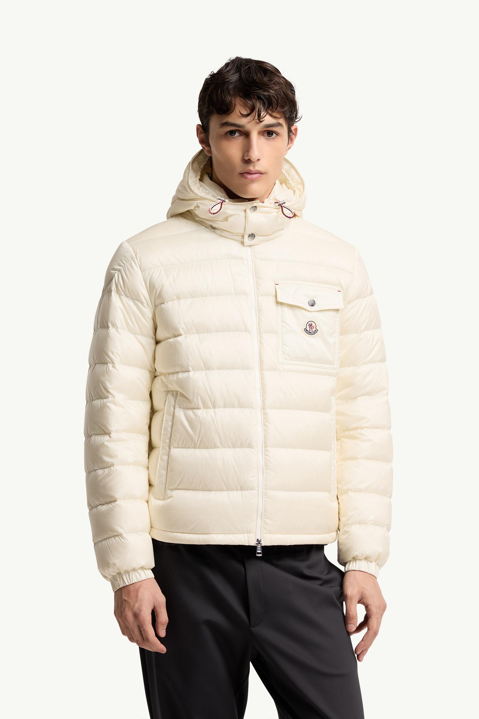 White Verith Hooded Short Down Jacket - Short Down Jackets for Men
