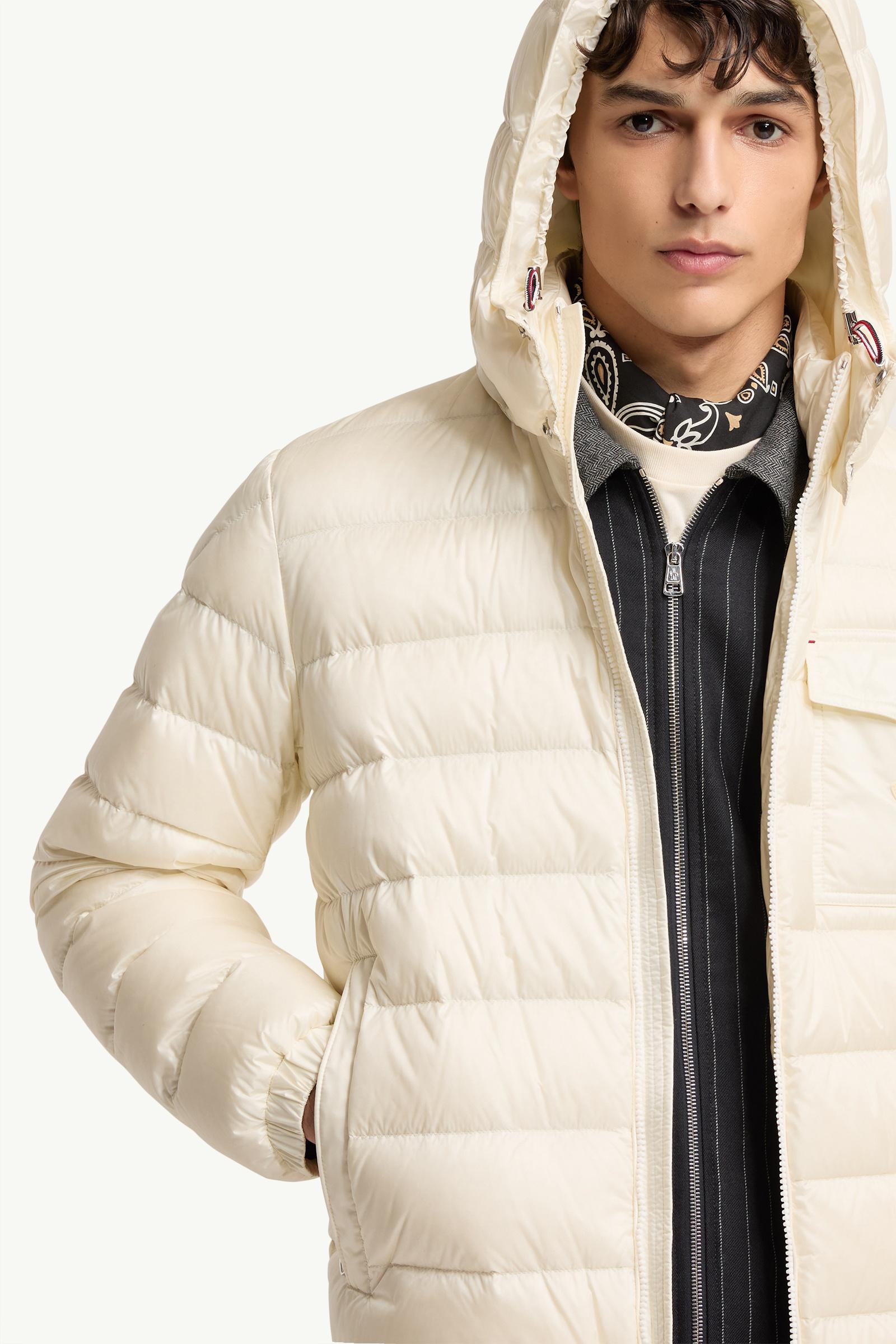 White Verith Hooded Short Down Jacket - Short Down Jackets for Men