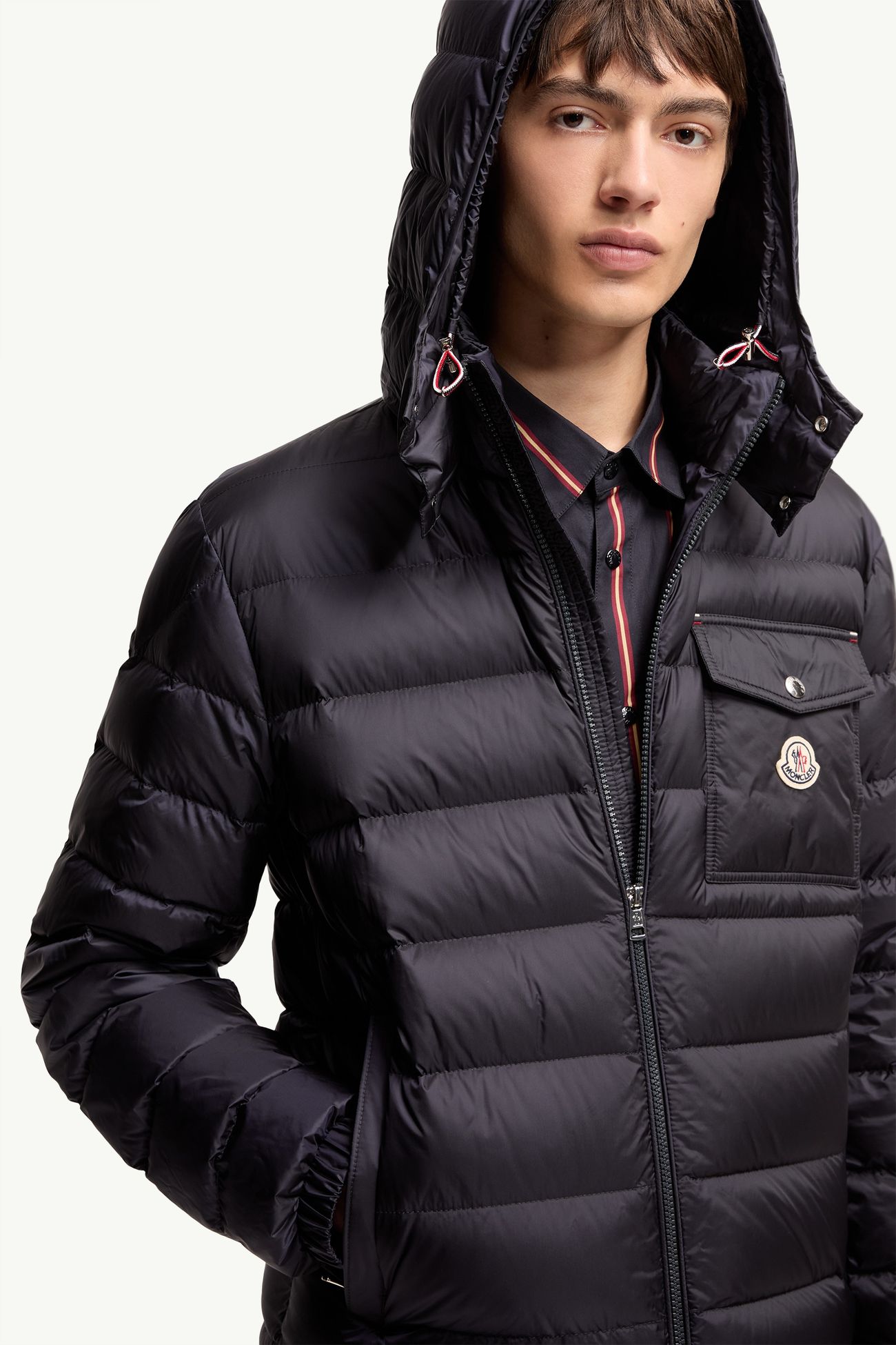 Verith Hooded Short Down Jacket Men Dark Blue Moncler 5