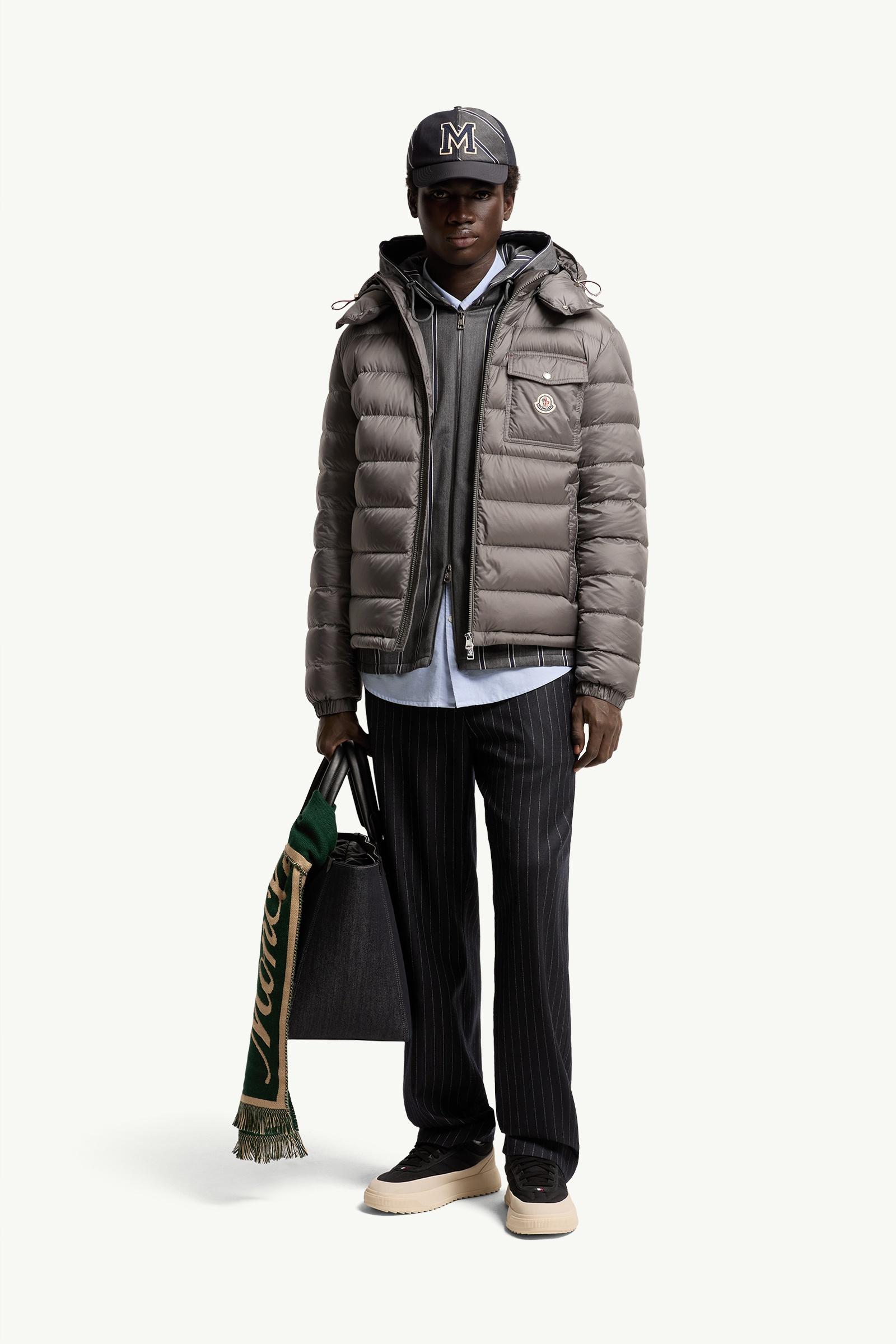 Grey Verith Hooded Short Down Jacket - Short Down Jackets for Men