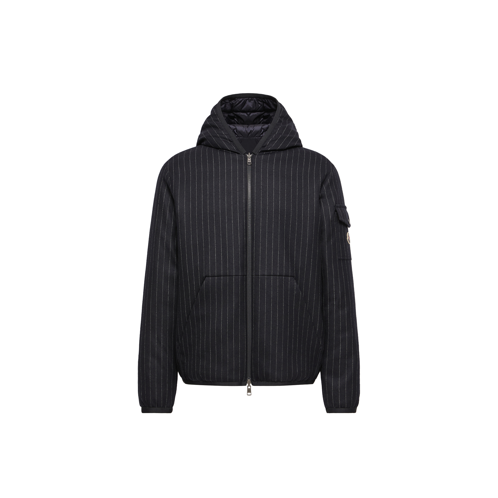 Moncler   Ceze Reversible Hooded Short Jacket for Men in Blue, Size: 42