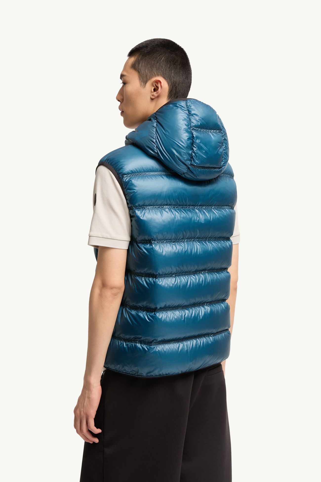 Chaleco acolchado de microtejido antidesgarros Panestrell Hombre Azul Verdoso Moncler 4