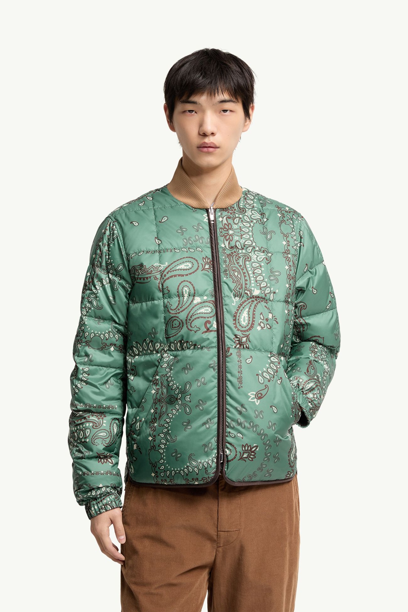 Chalvron Reversible Down Bomber Jacket Men Green & Brown Moncler 3