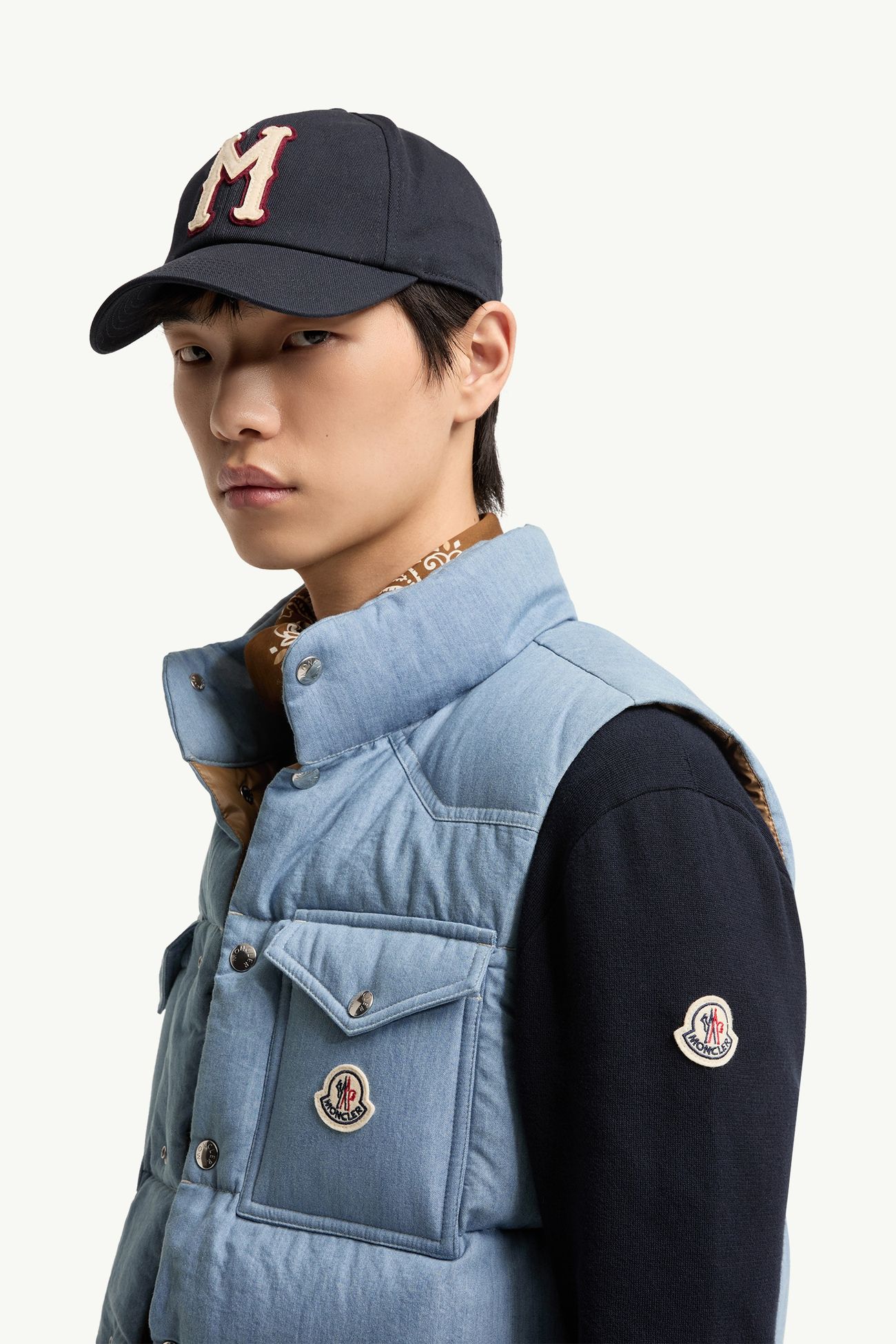 Ervional男士牛仔羽绒马甲 男士 浅蓝色 Moncler 1