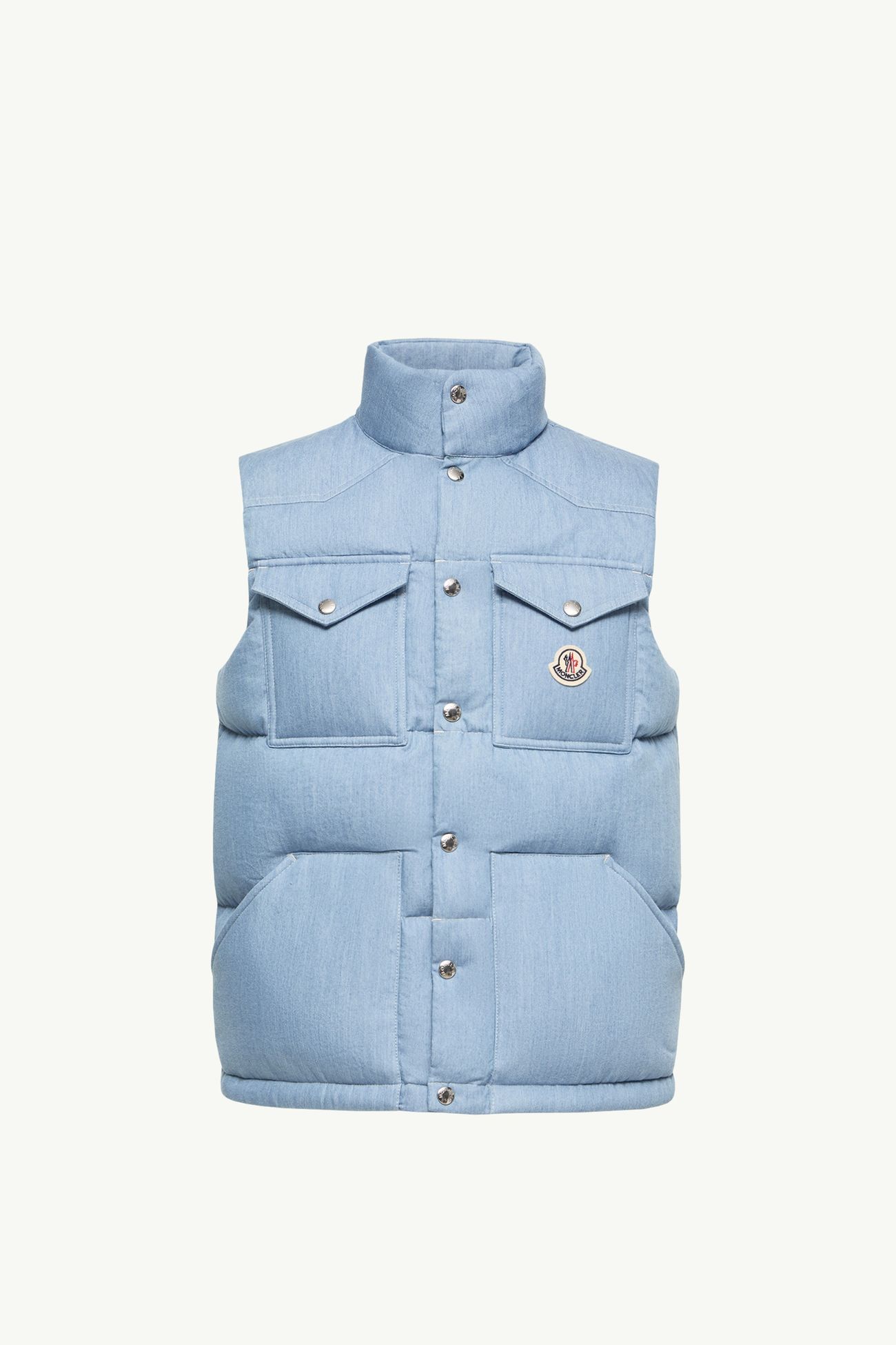 Ervional Denim Down Gilet Men Light Blue Moncler 2