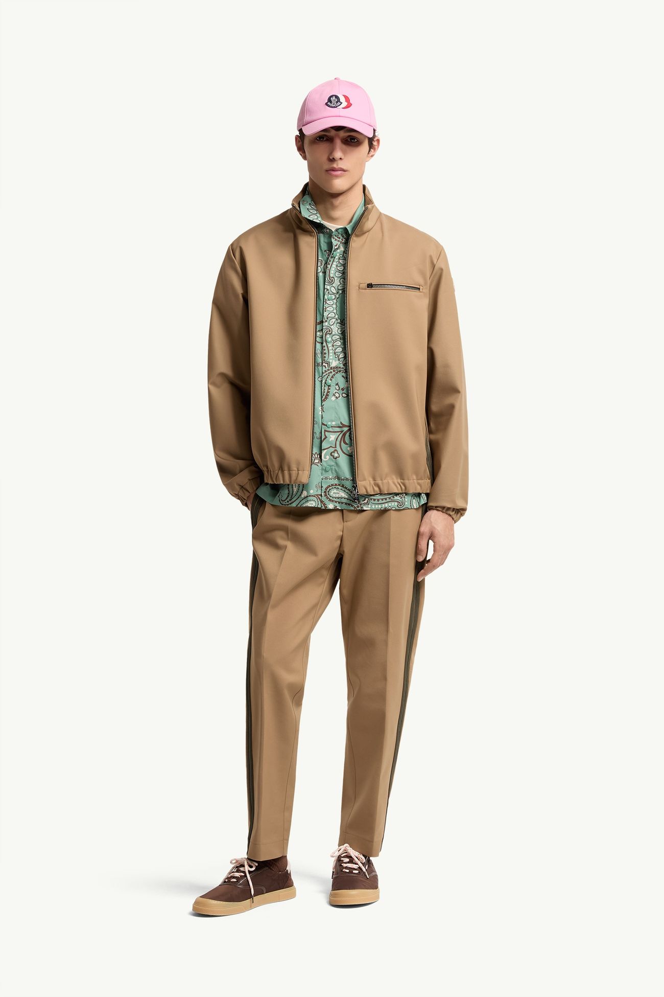Veste courte Fourioun en coton mélangé Hommes Beige Moncler 0