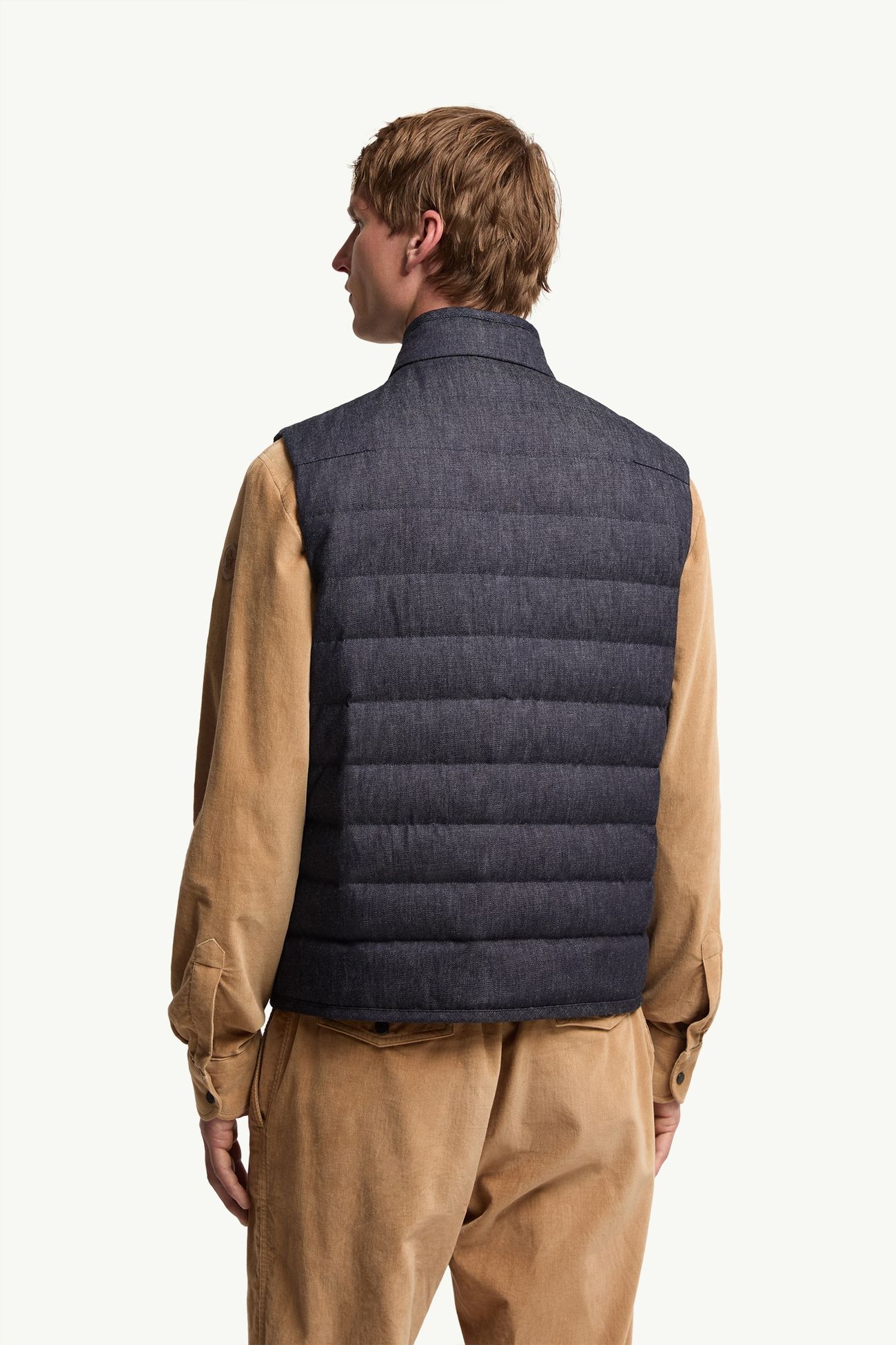 Liorane Denim Down Vest Men Dark Blue Moncler 4