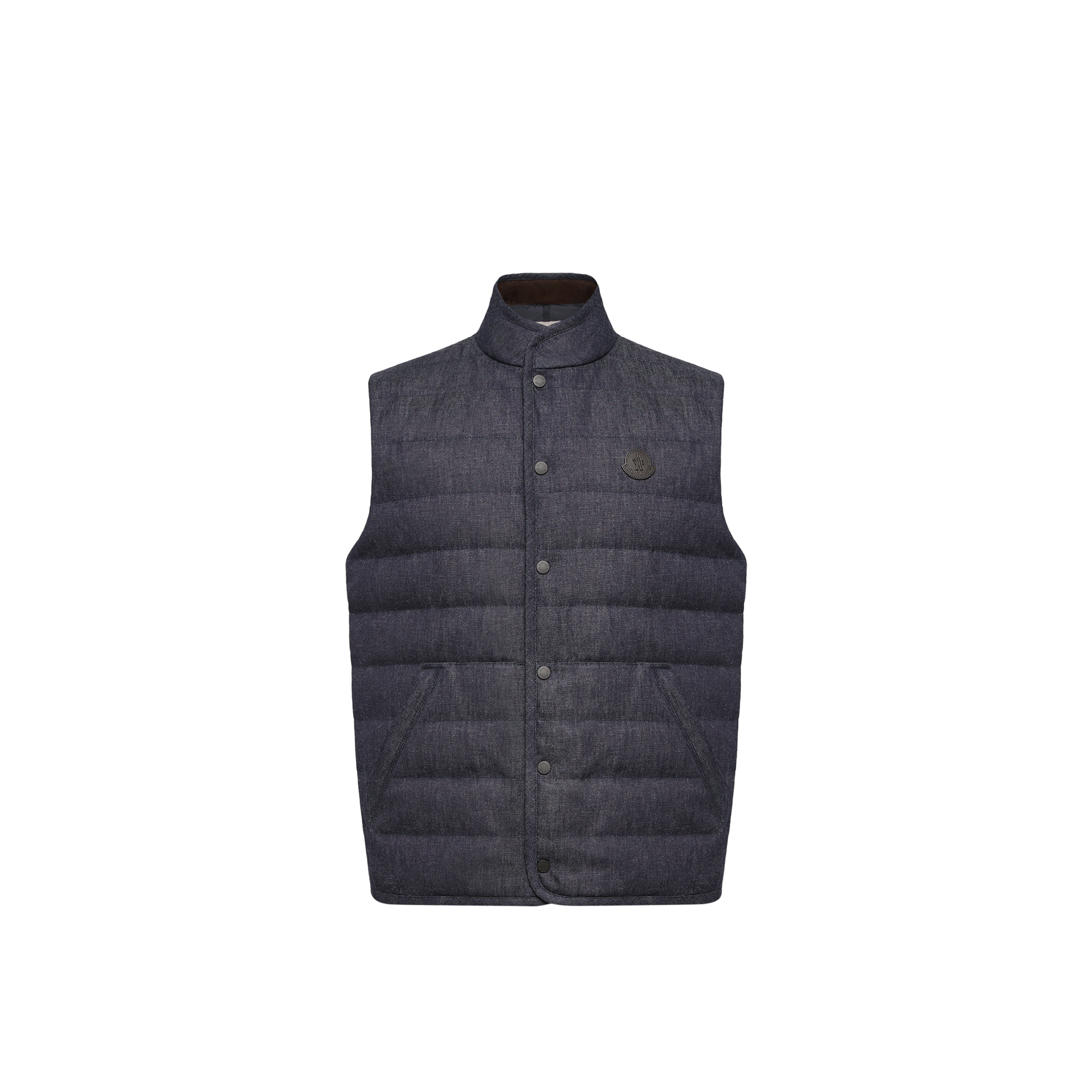 Moncler   Liorane Denim Down Gilet for Men in Blue, Size: 48