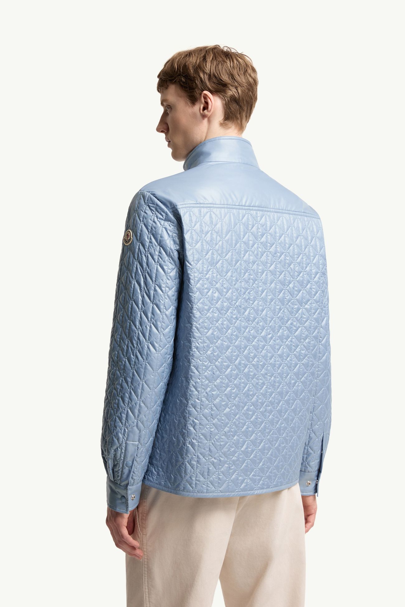 Cleorine geometrisch gesteppte, wattierte, mittellange Jacke Herren Hellblau Moncler 4