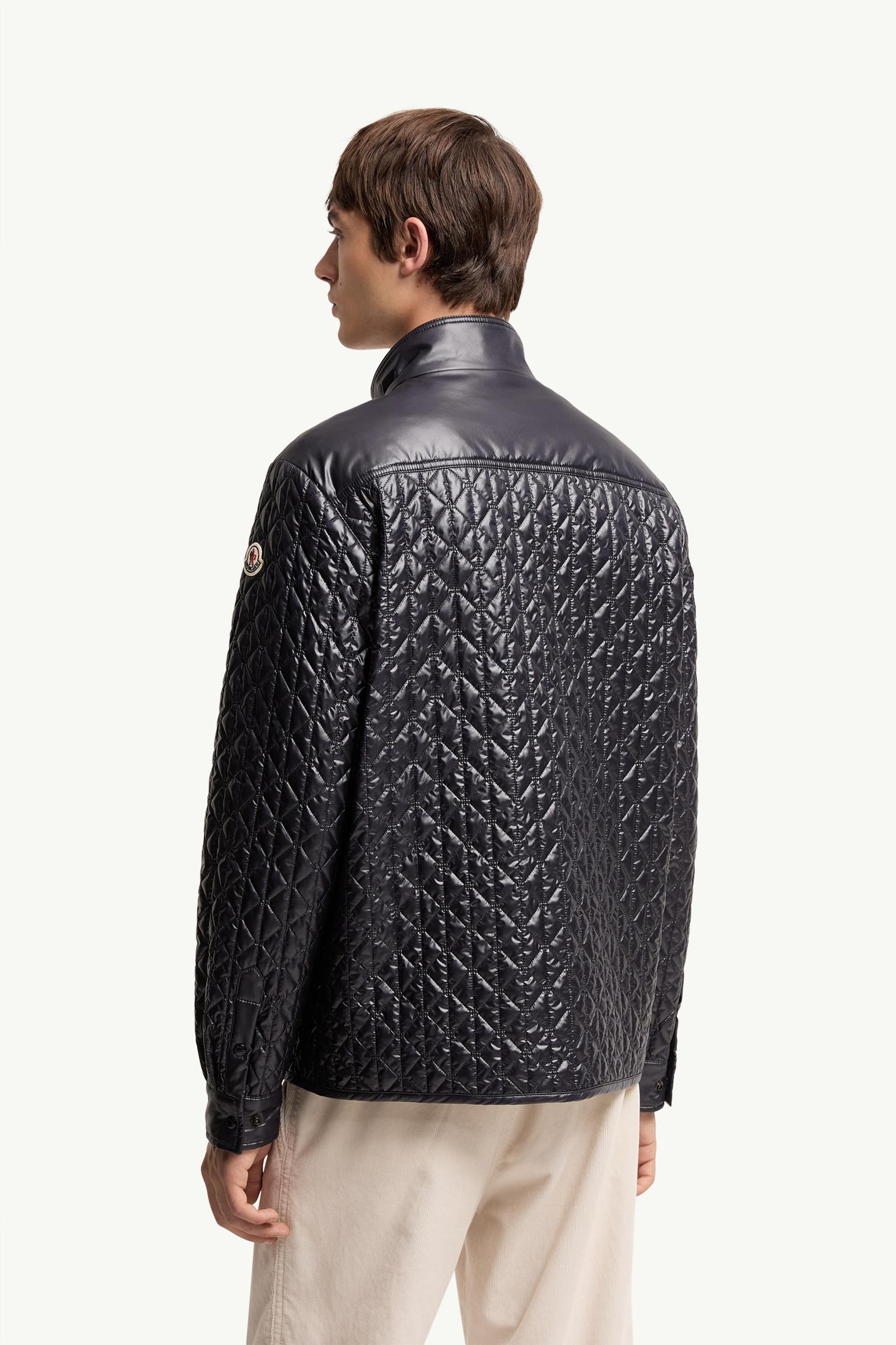 Navy Blue Cleorine Geometric-Quilted Padded Jacket - Lightweight