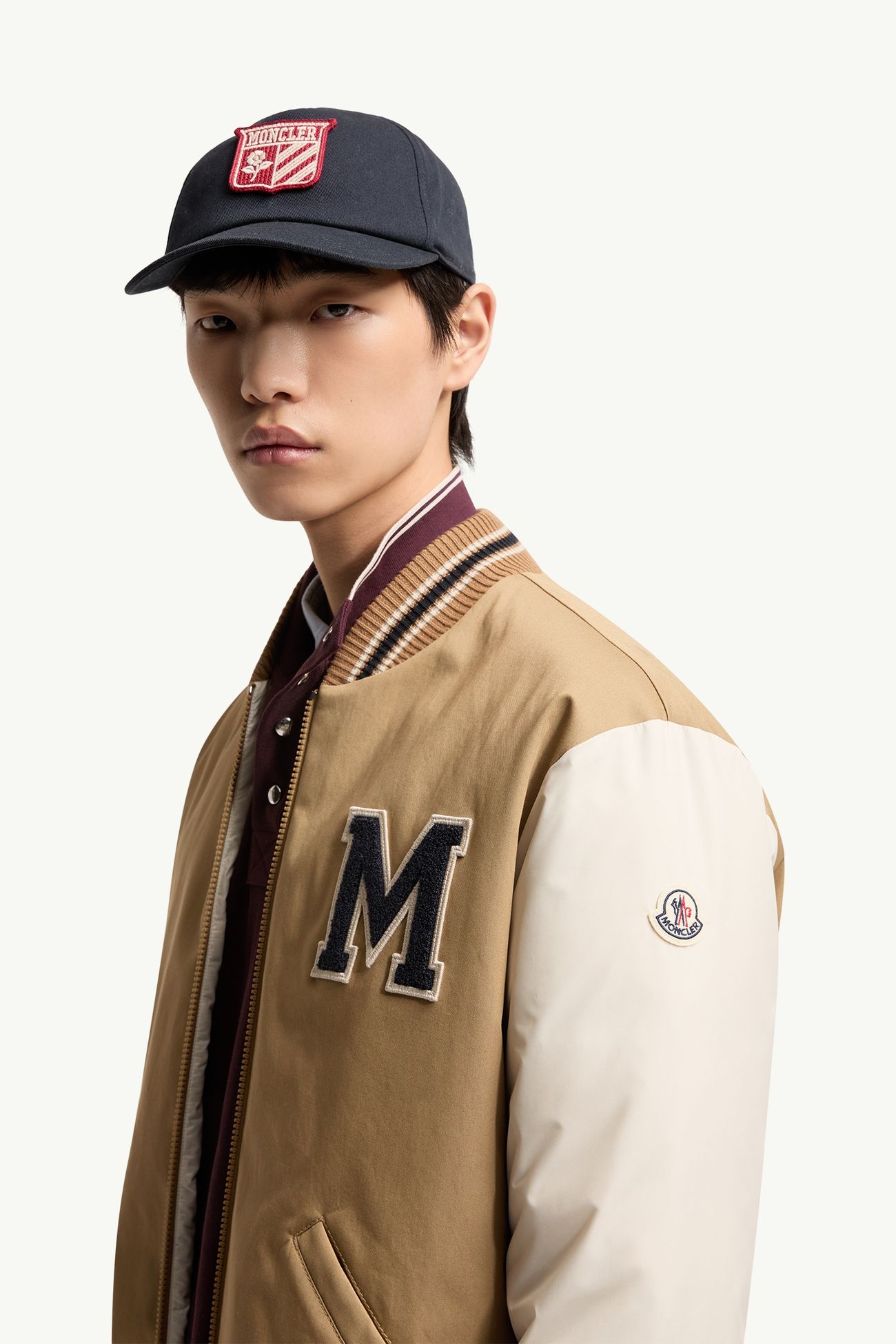 Oreane Varsity-Daunenjacke aus Baumwollmischung Herren Beige & Weiss Moncler 1