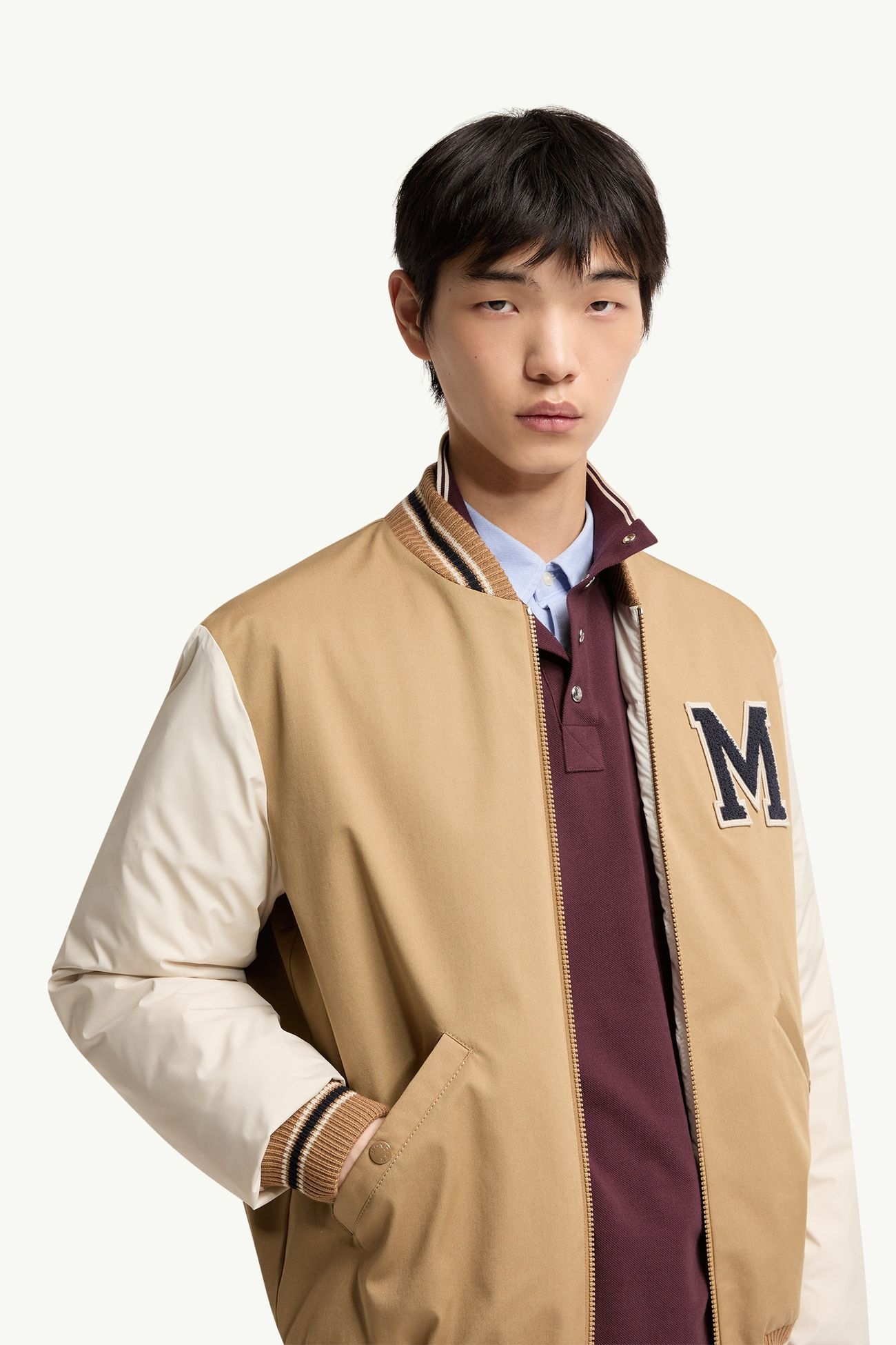 Oreane ダウンジャケット メンズ ベージュ & ホワイト Moncler 5