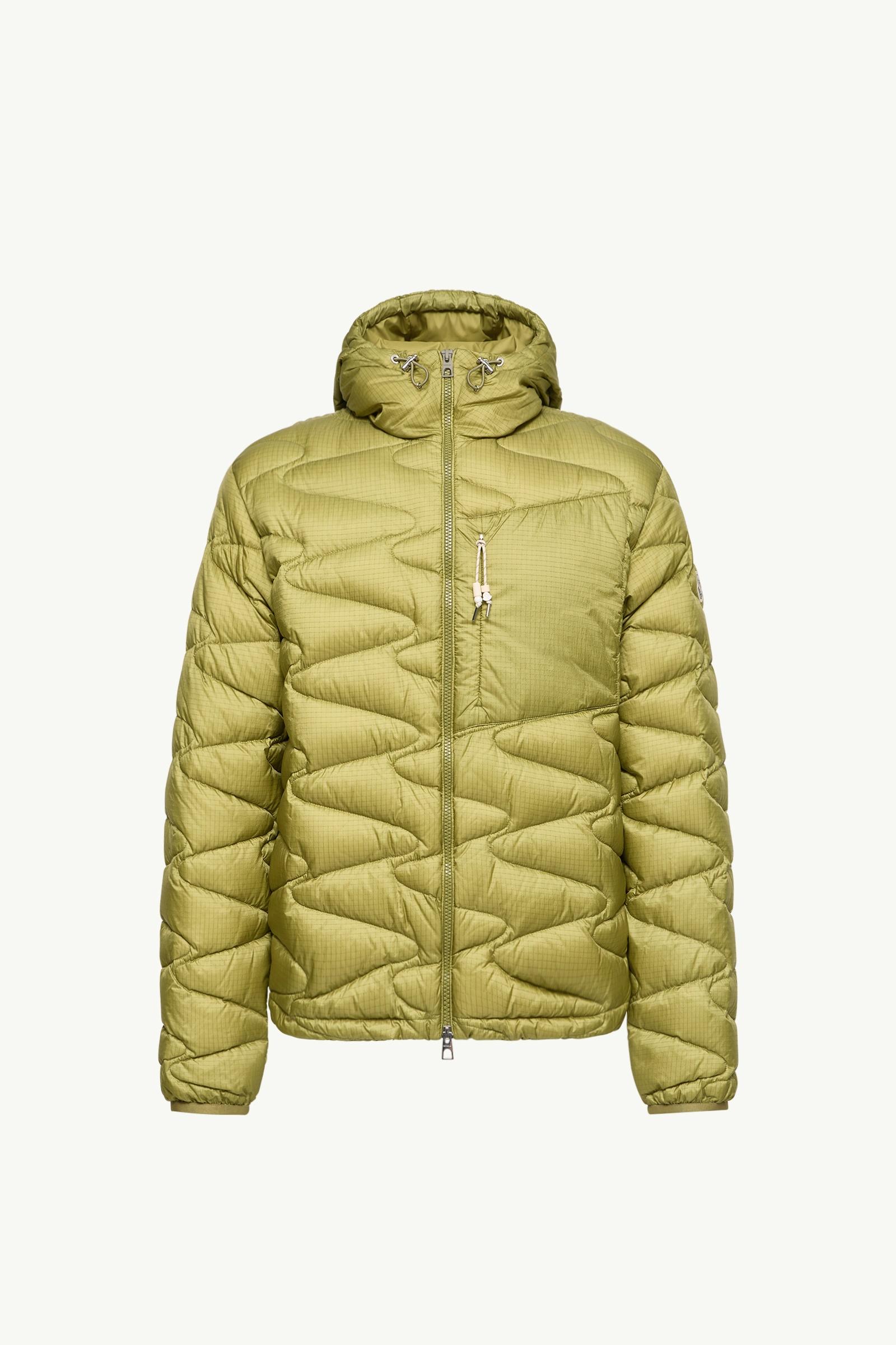 Tidone 후드 웨이브 퀼팅 쇼트 다운 재킷 남성 라임 그린 Moncler, 1 of 0