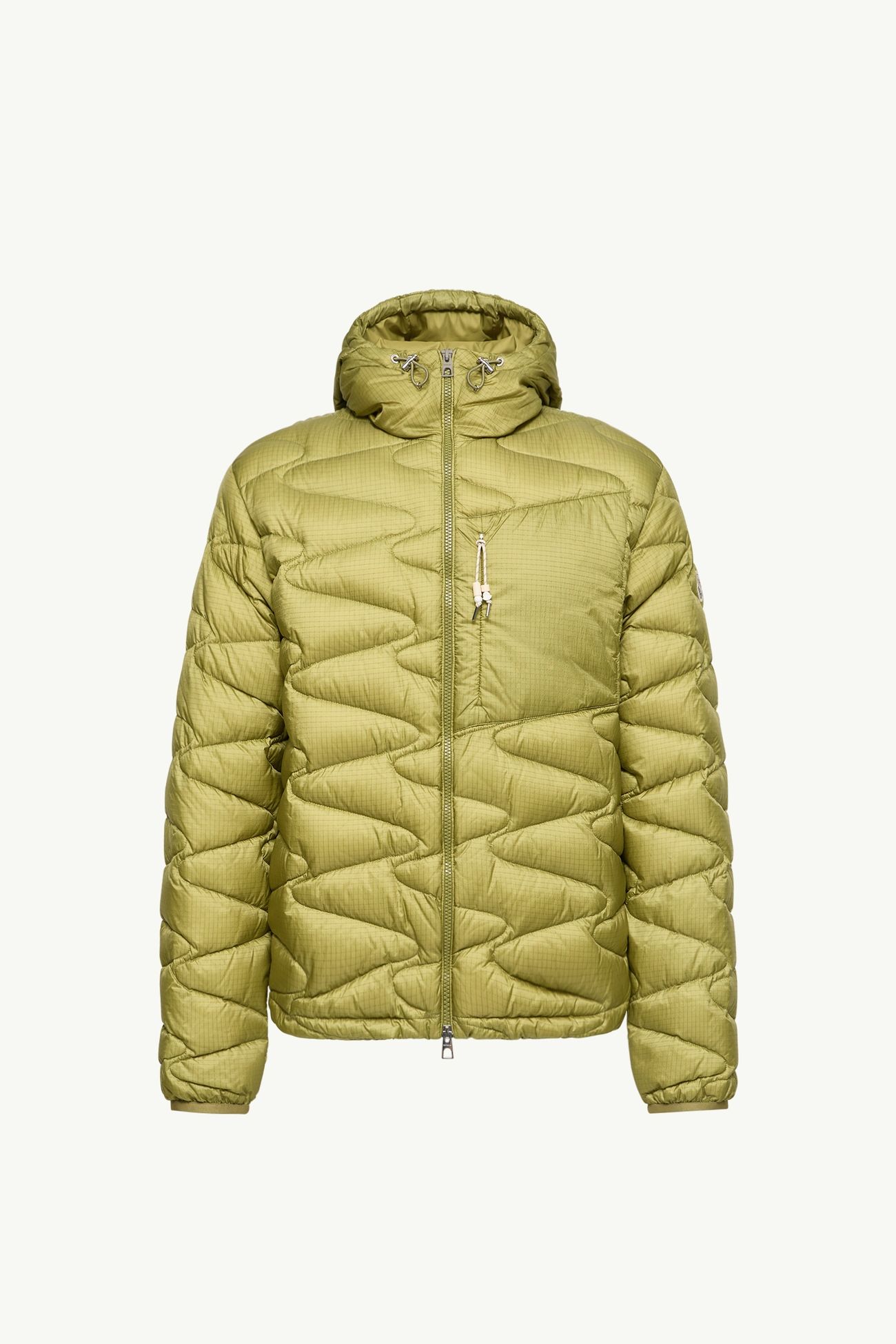 Tidone男士连帽波浪绗缝短款羽绒夹克外套 男士 青柠绿 Moncler 2