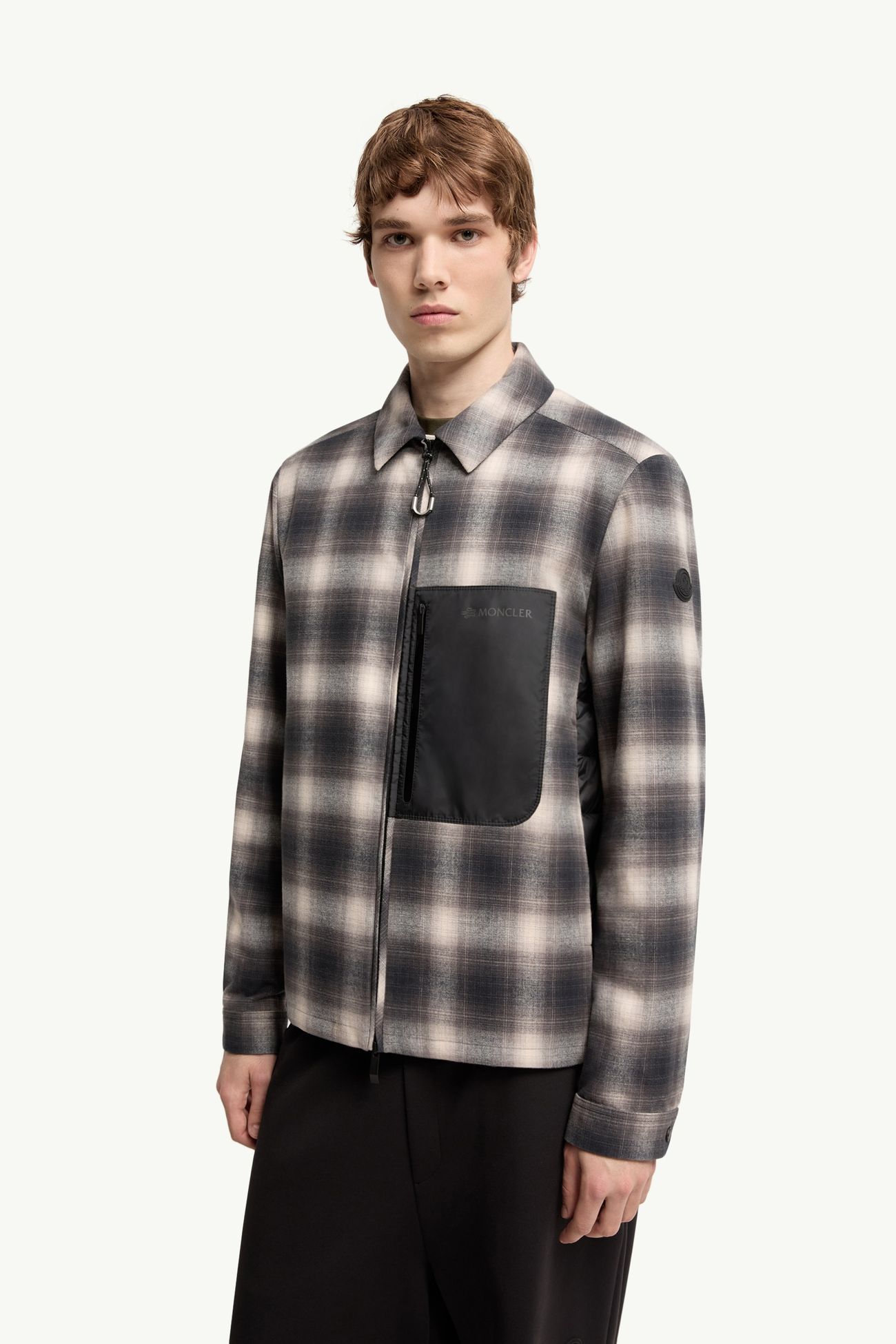 Giacca camicia imbottita in cotone Cornisello Uomo Nero & Bianco Moncler 3