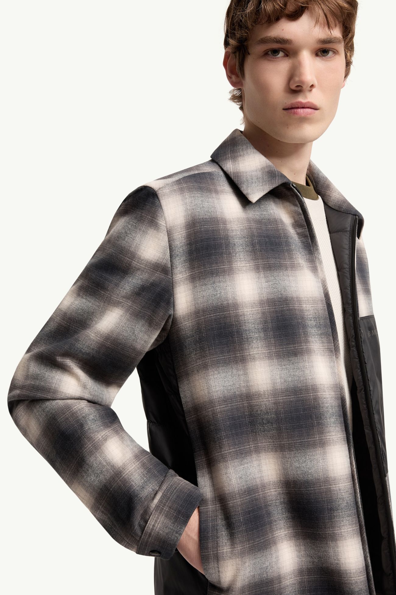 Cornisello 코튼 다운 셔츠 재킷 남성 블랙 & 화이트 Moncler 5