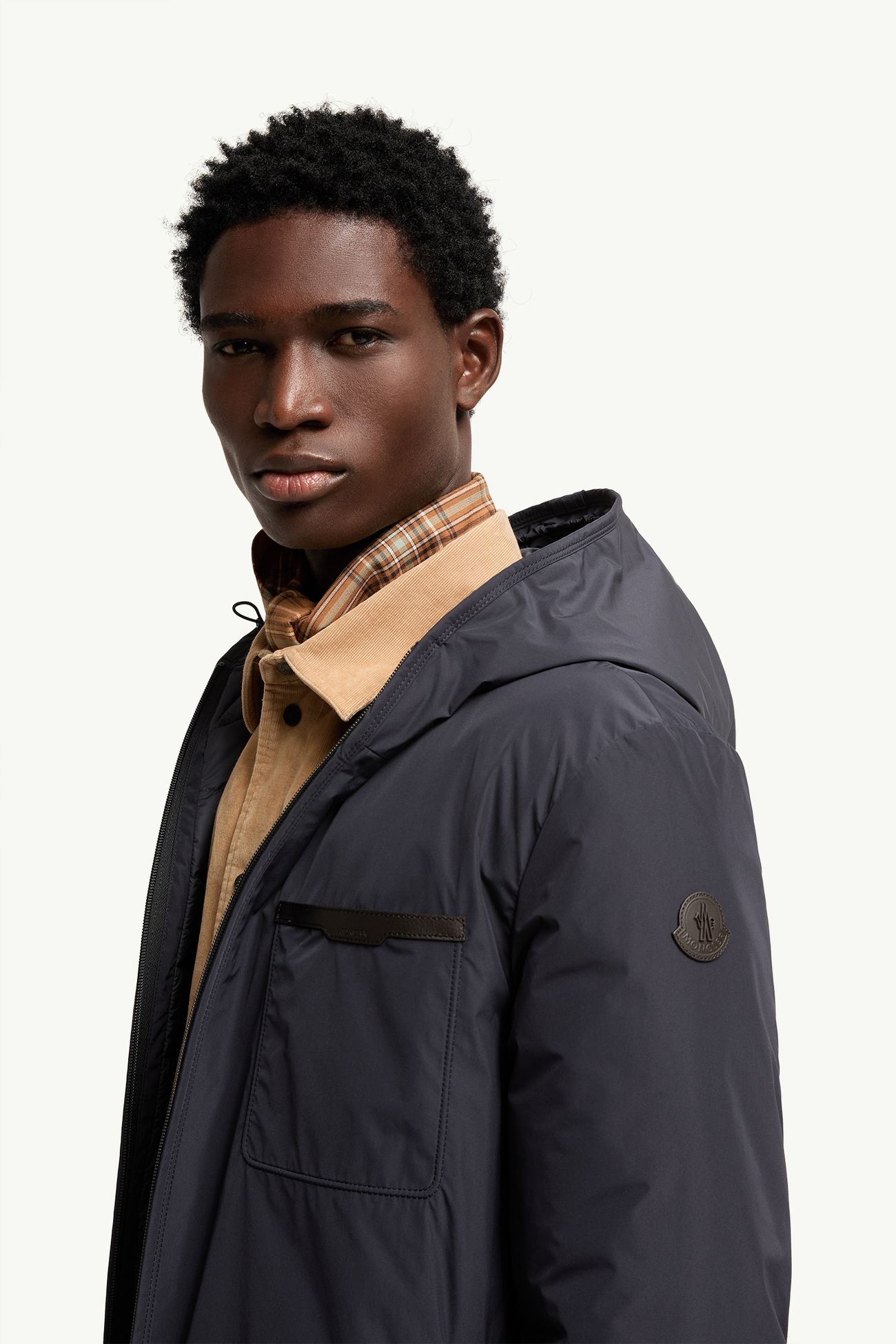 Austerin Hooded Short Down Jacket Men Navy Blue Moncler 1
