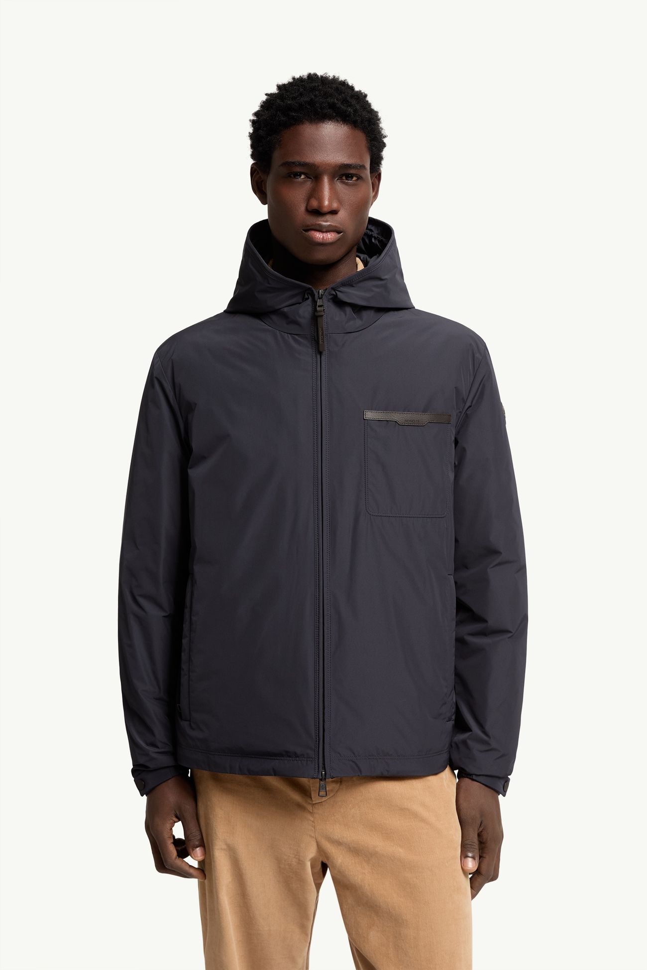 Austerin男士连帽短款羽绒夹克外套 男士 海军蓝色 Moncler 3
