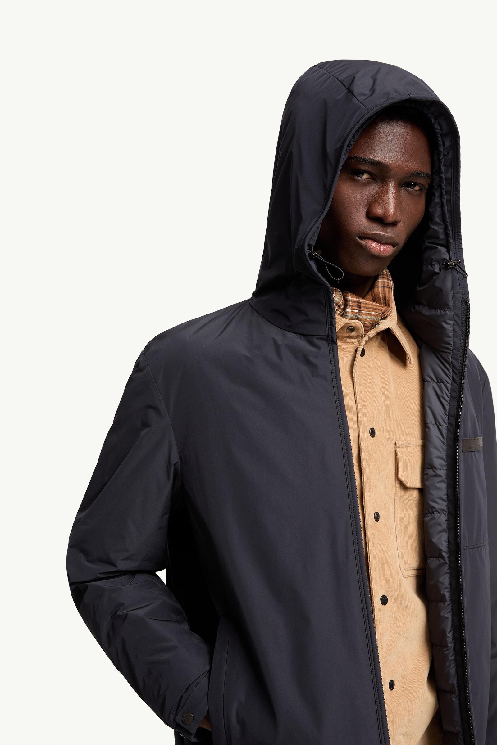Navy Blue Austerin Hooded Short Down Jacket - Lightweight Down