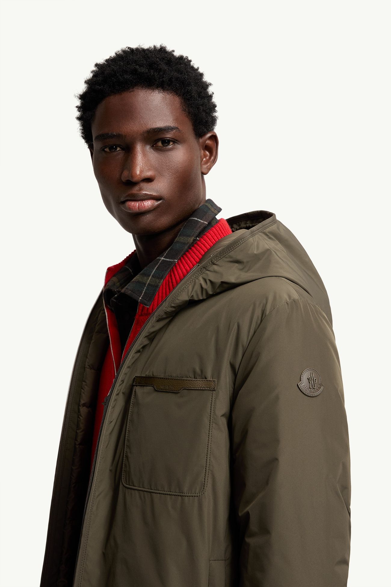 Austerin Hooded Short Down Jacket Men Olive Green Moncler 1