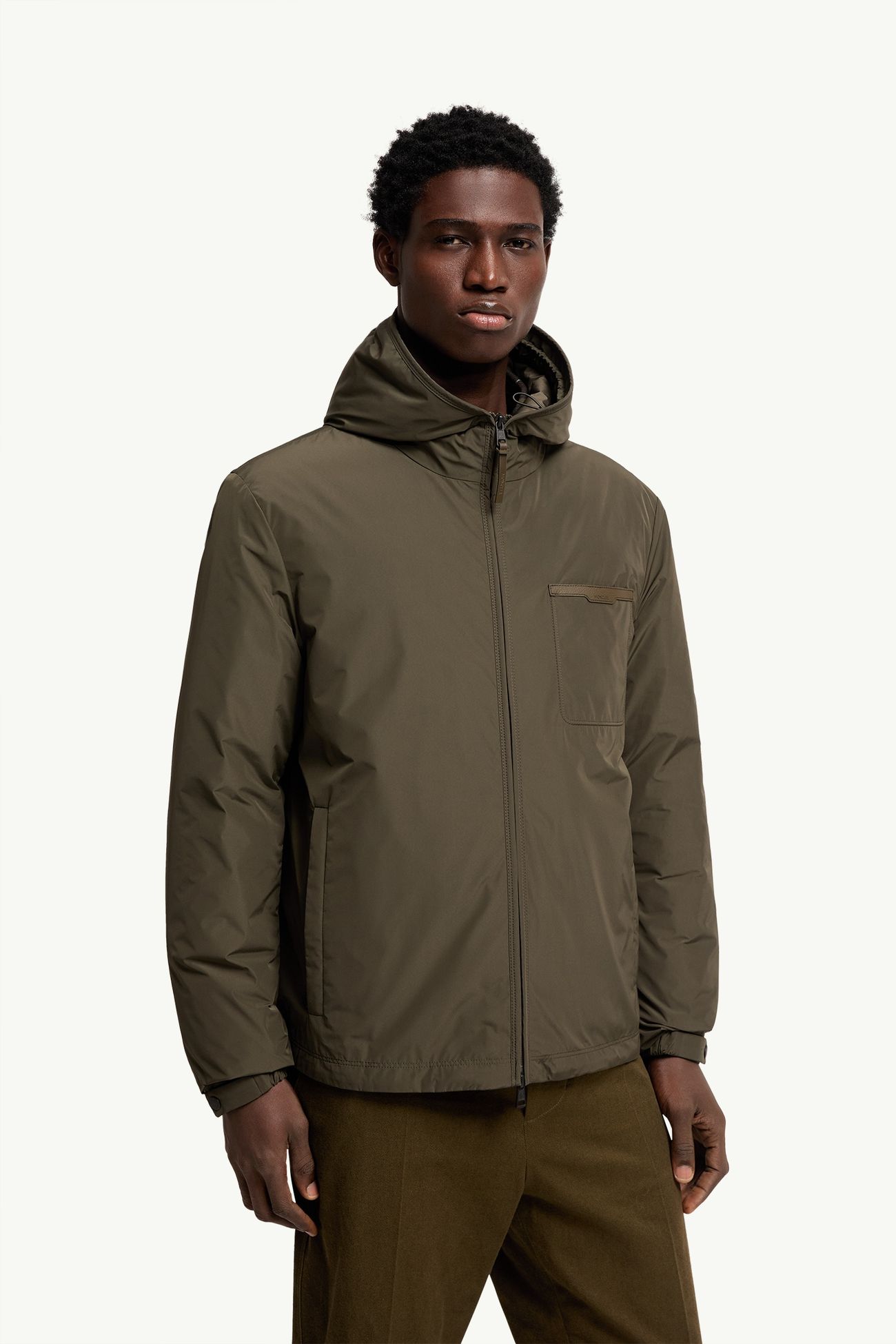 Austerin Hooded Short Down Jacket Men Olive Green Moncler 3