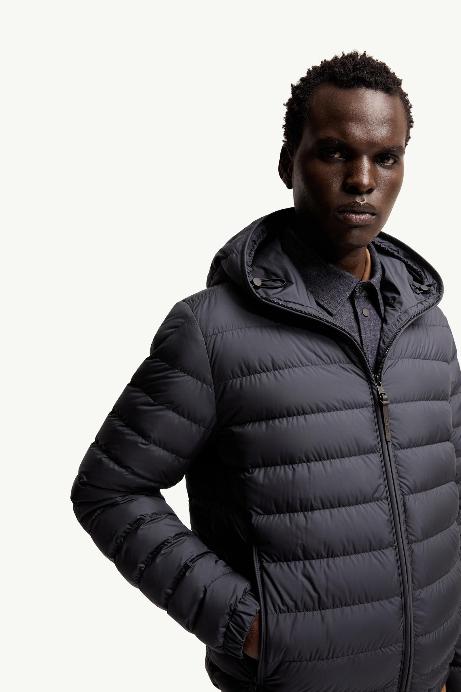 Dark Blue Solienn Hooded Short Down Jacket - Short Down Jackets