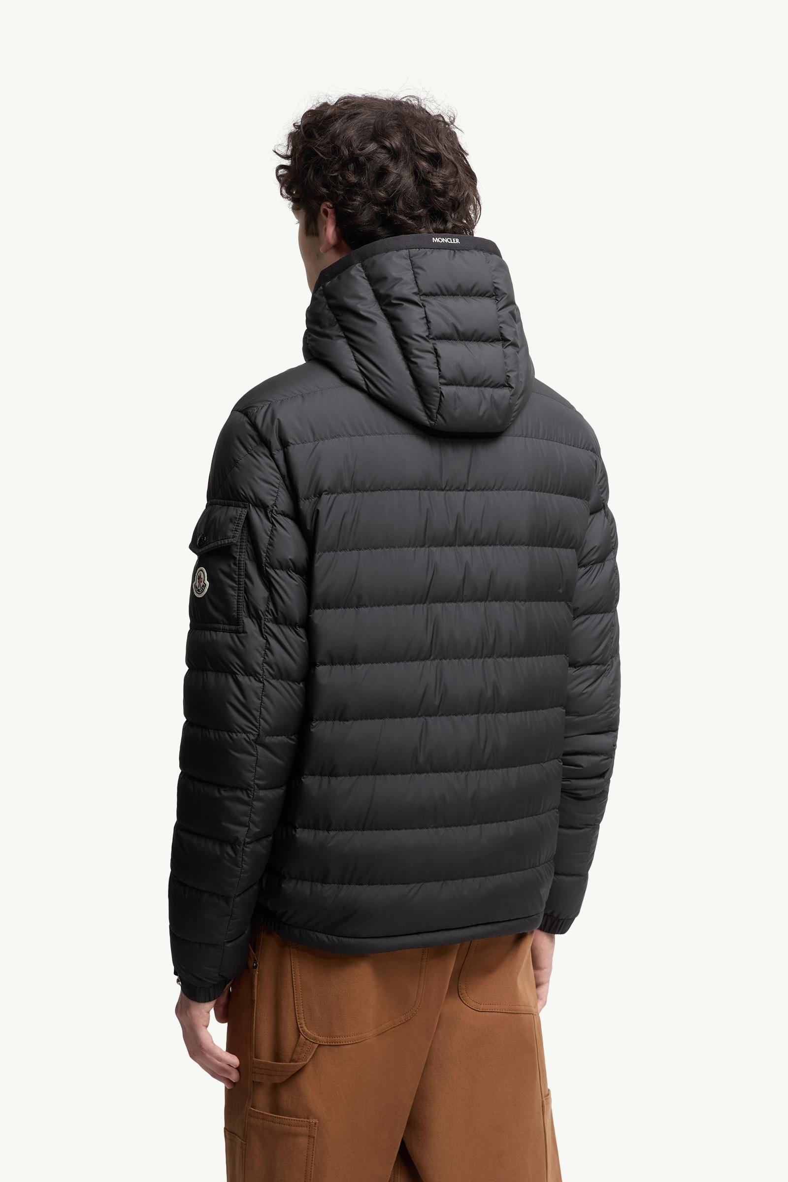 Black Galion Hooded Short Down Jacket - Short Down Jackets for Men