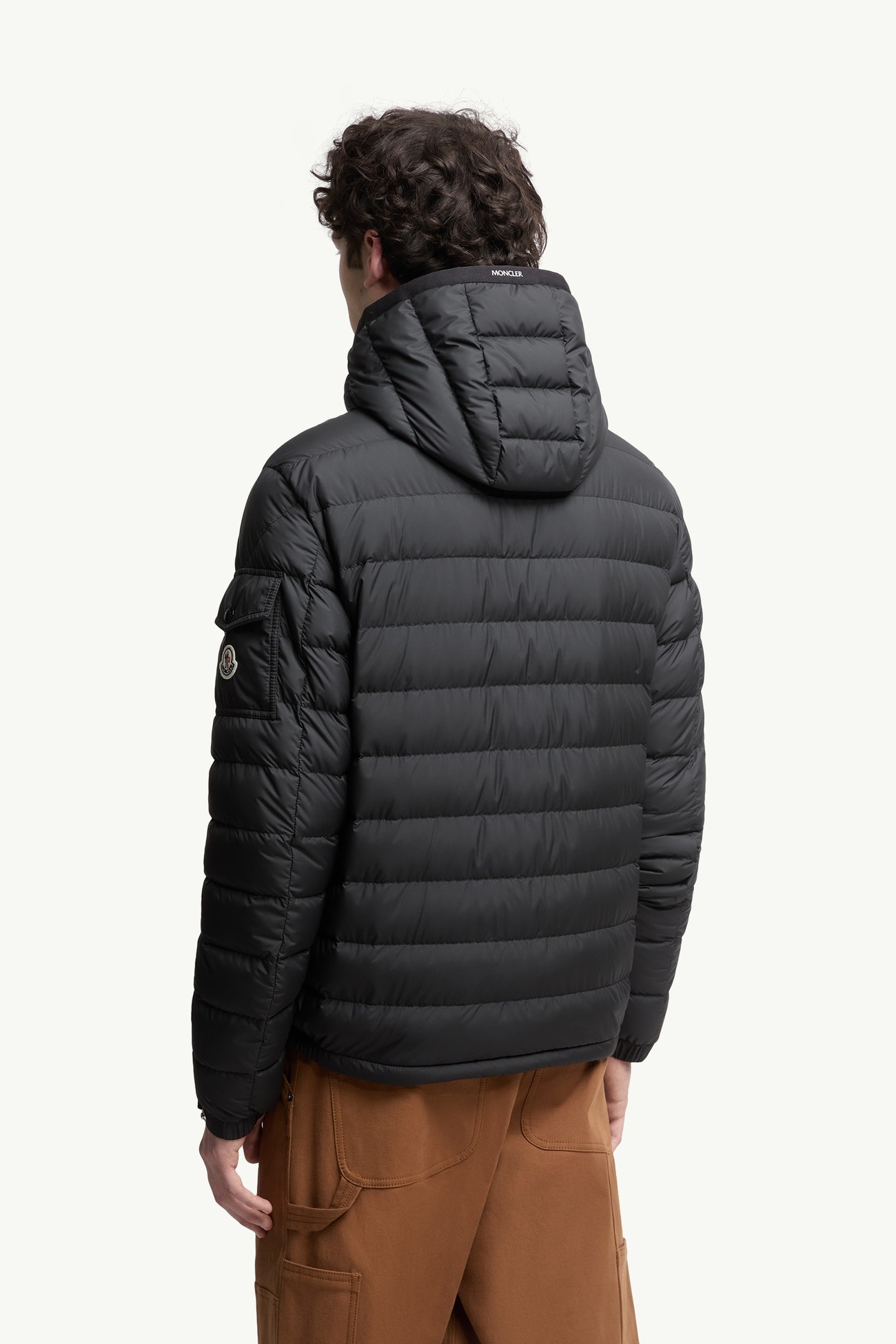 Galion Hooded Short Down Jacket Men Black Moncler 4