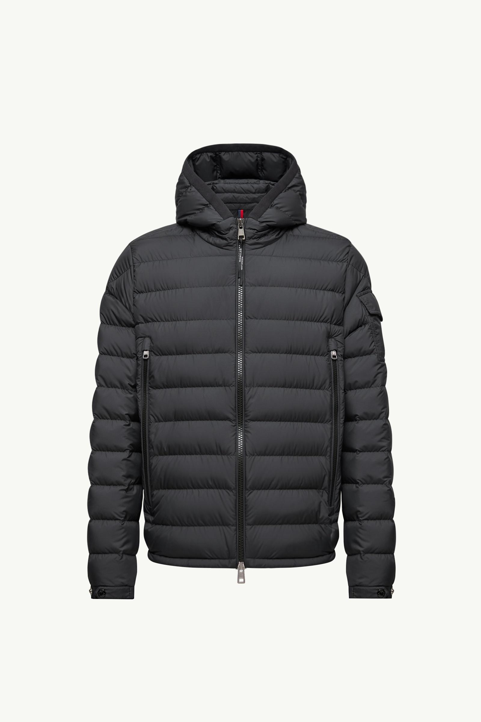 Galion Hooded Short Down Jacket Men Black Moncler
