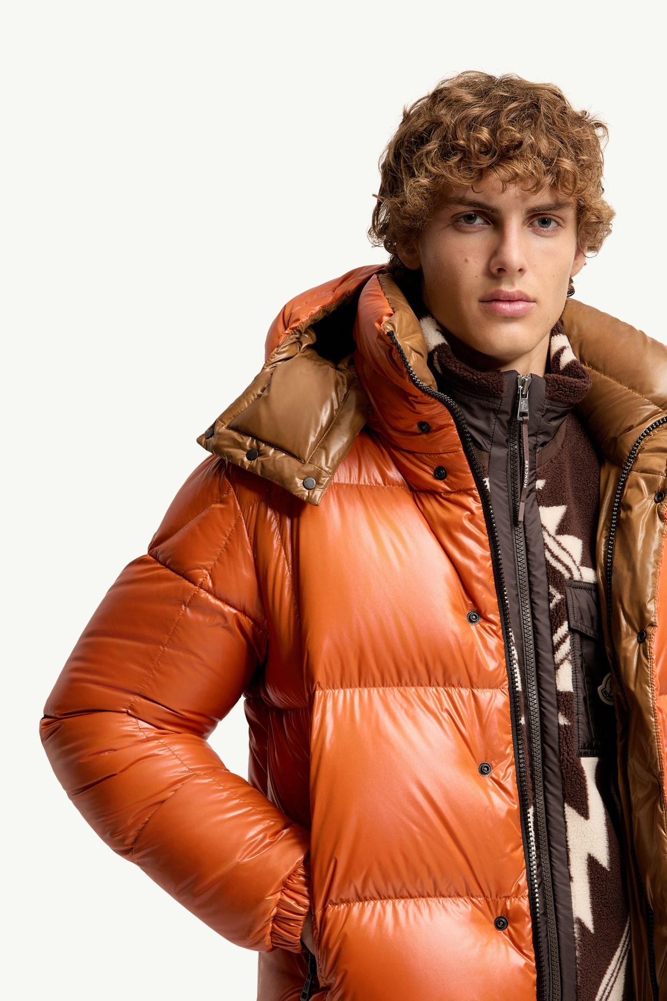 Parana kurze Daunenjacke mit Kapuze Herren Orange Moncler 5
