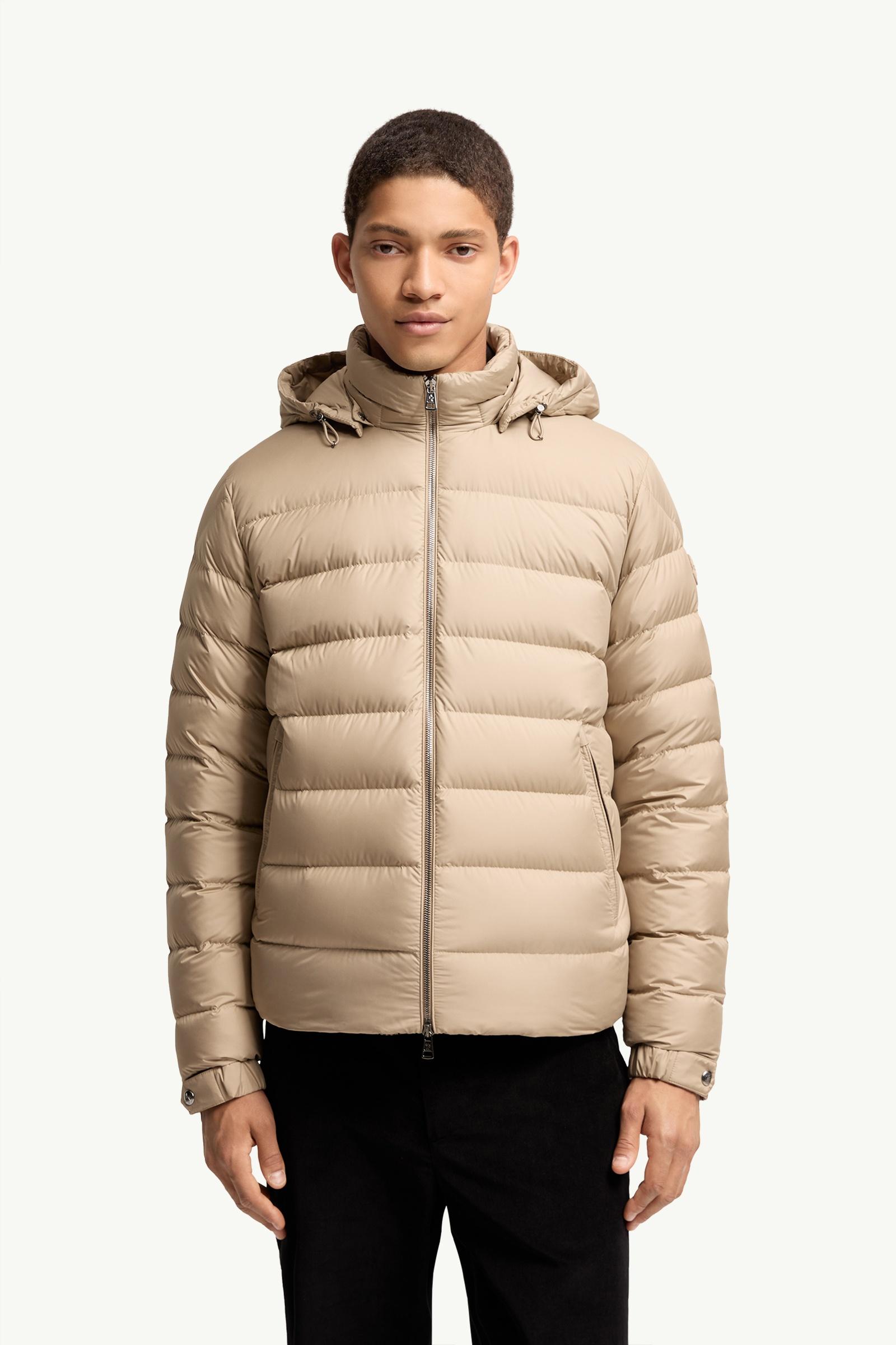 Beige Arneb Hooded Short Down Jacket - Short Down Jackets for Men