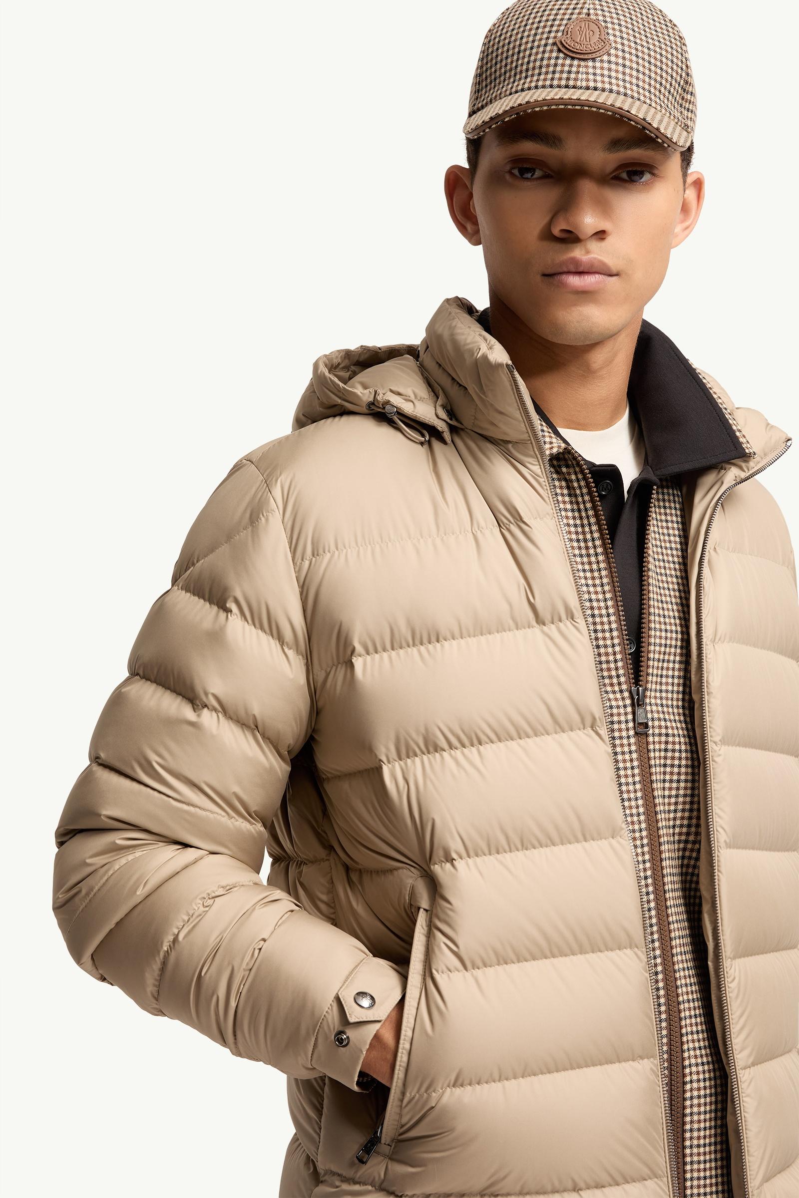 Beige Arneb Hooded Short Down Jacket - Short Down Jackets for Men
