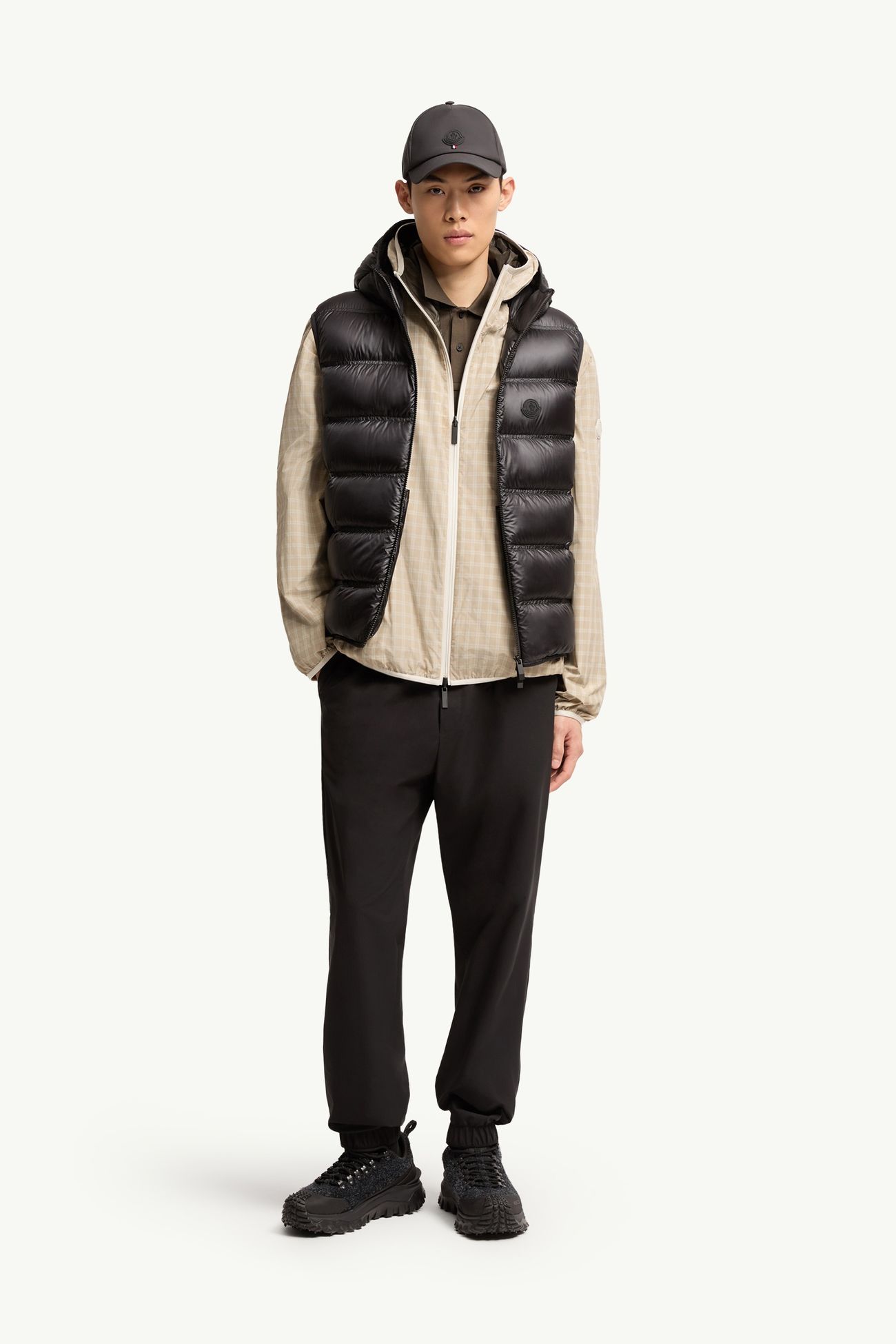 Gilet imbottito in piuma Panestrel Uomo Nero Moncler 0