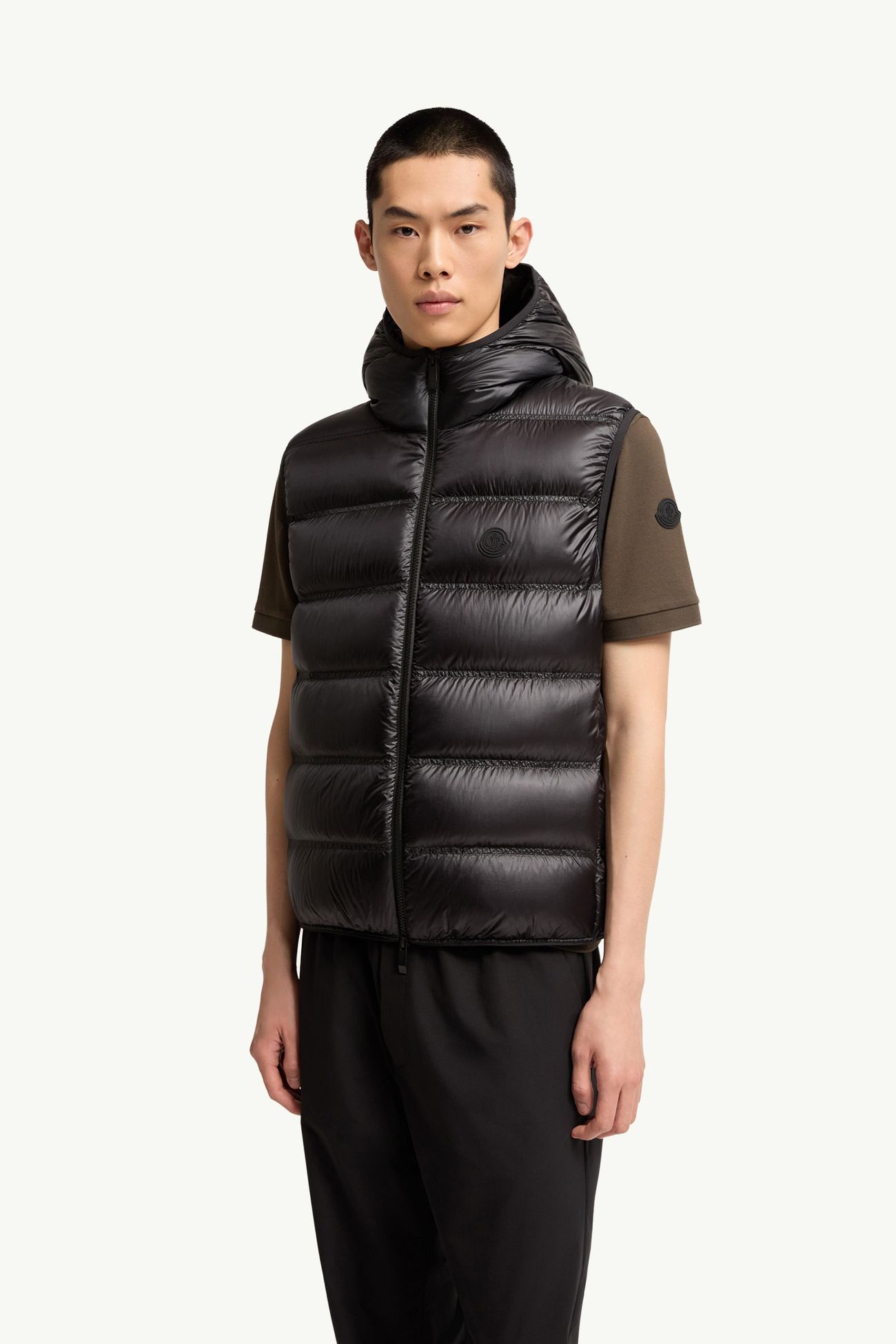 Gilet imbottito in piuma Panestrel Uomo Nero Moncler 3