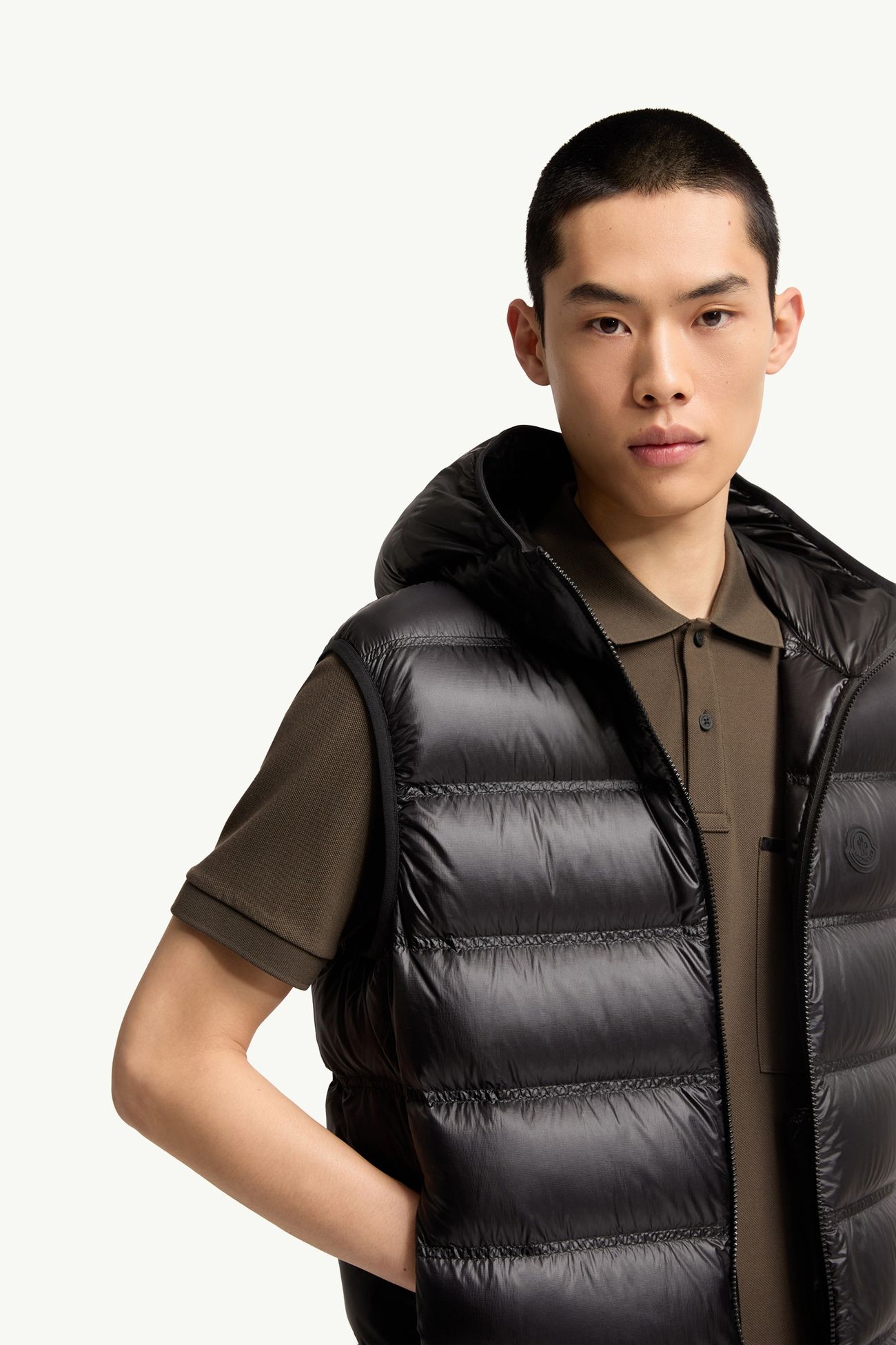 Gilet imbottito in piuma Panestrel Uomo Nero Moncler 5