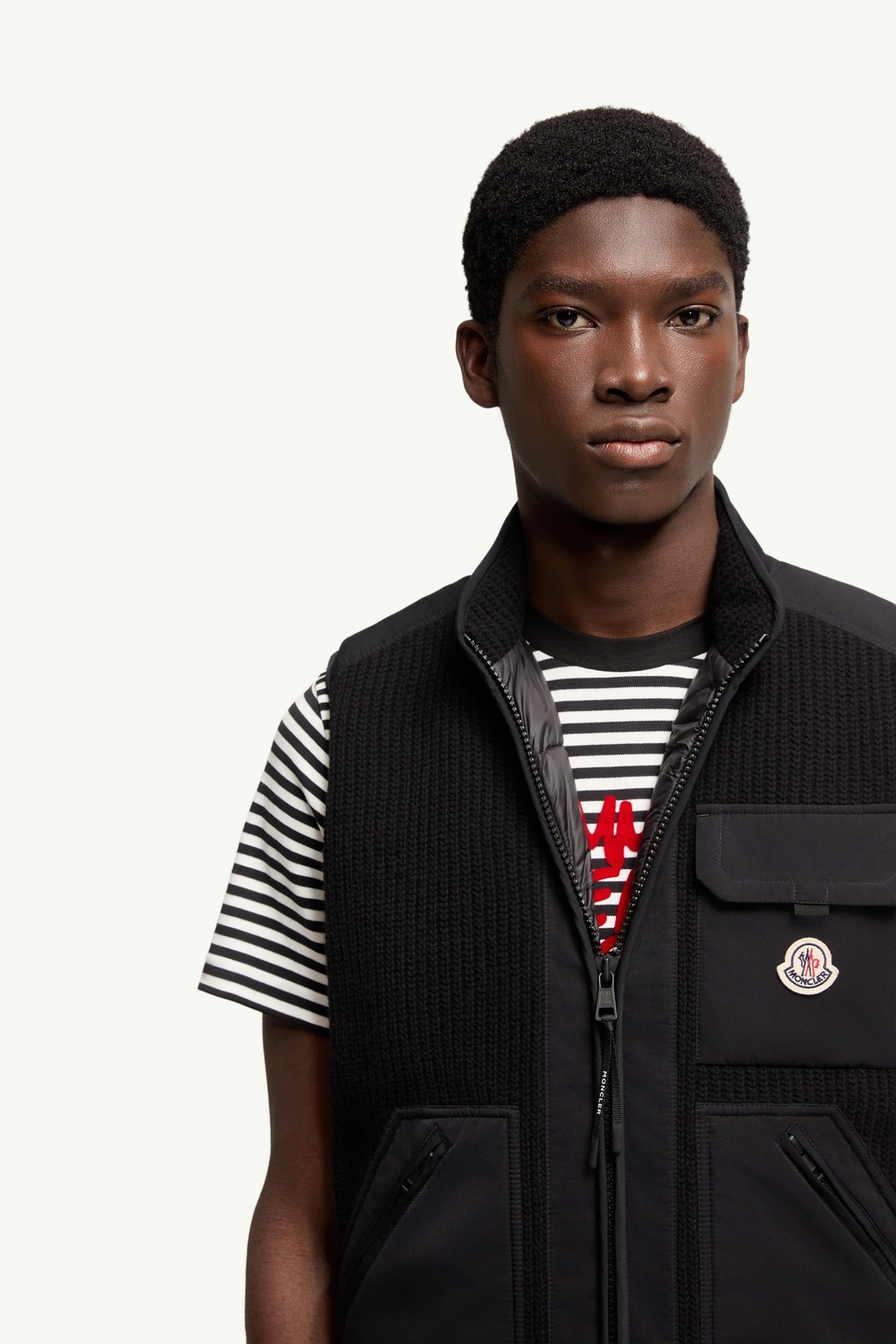 Gilet Imbottito in Piuma Lenevra Uomo Nero Moncler 5