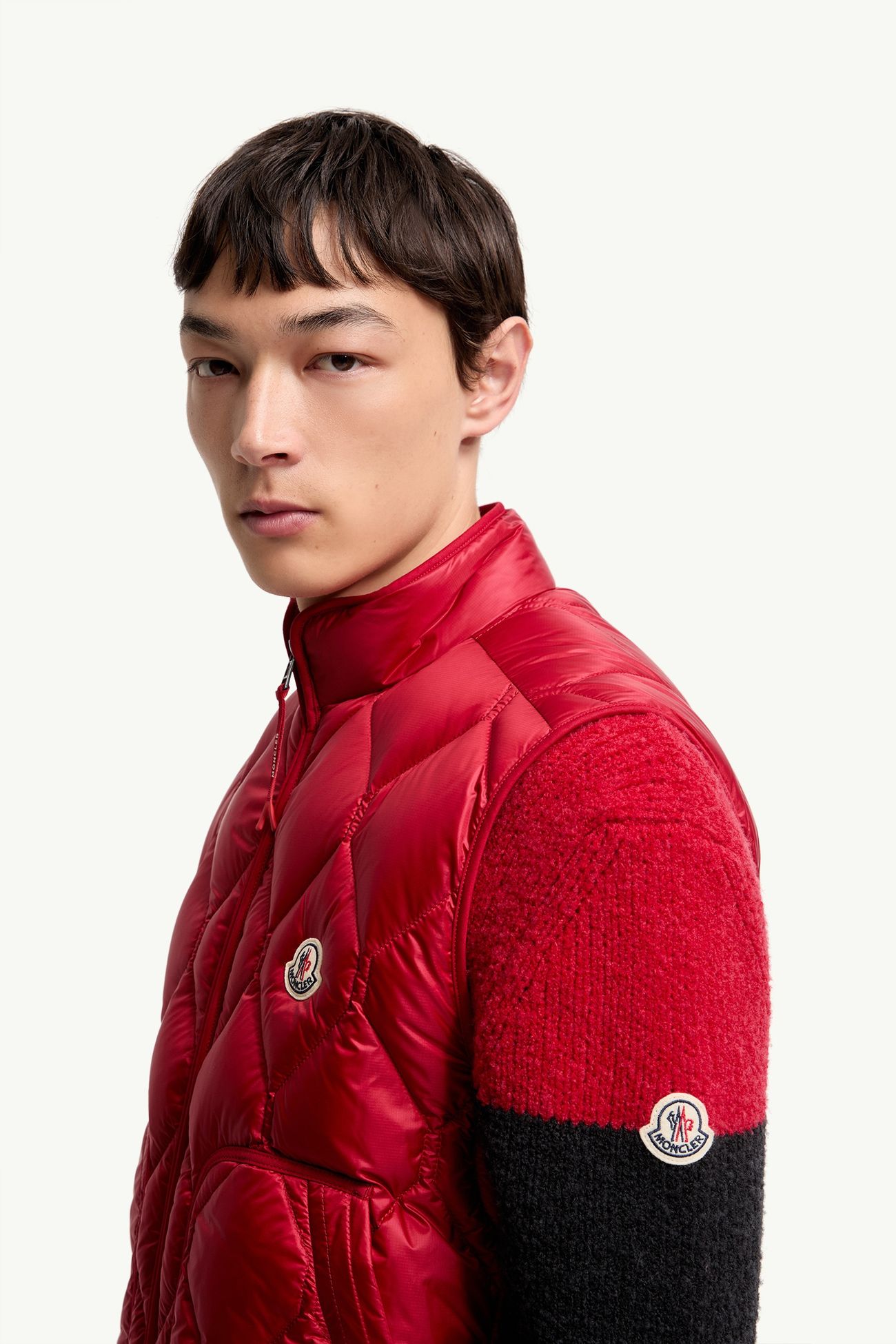 Chaleco plumífero acolchado con motivo de rombos Erelia Hombre Rojo Oscuro Moncler 1