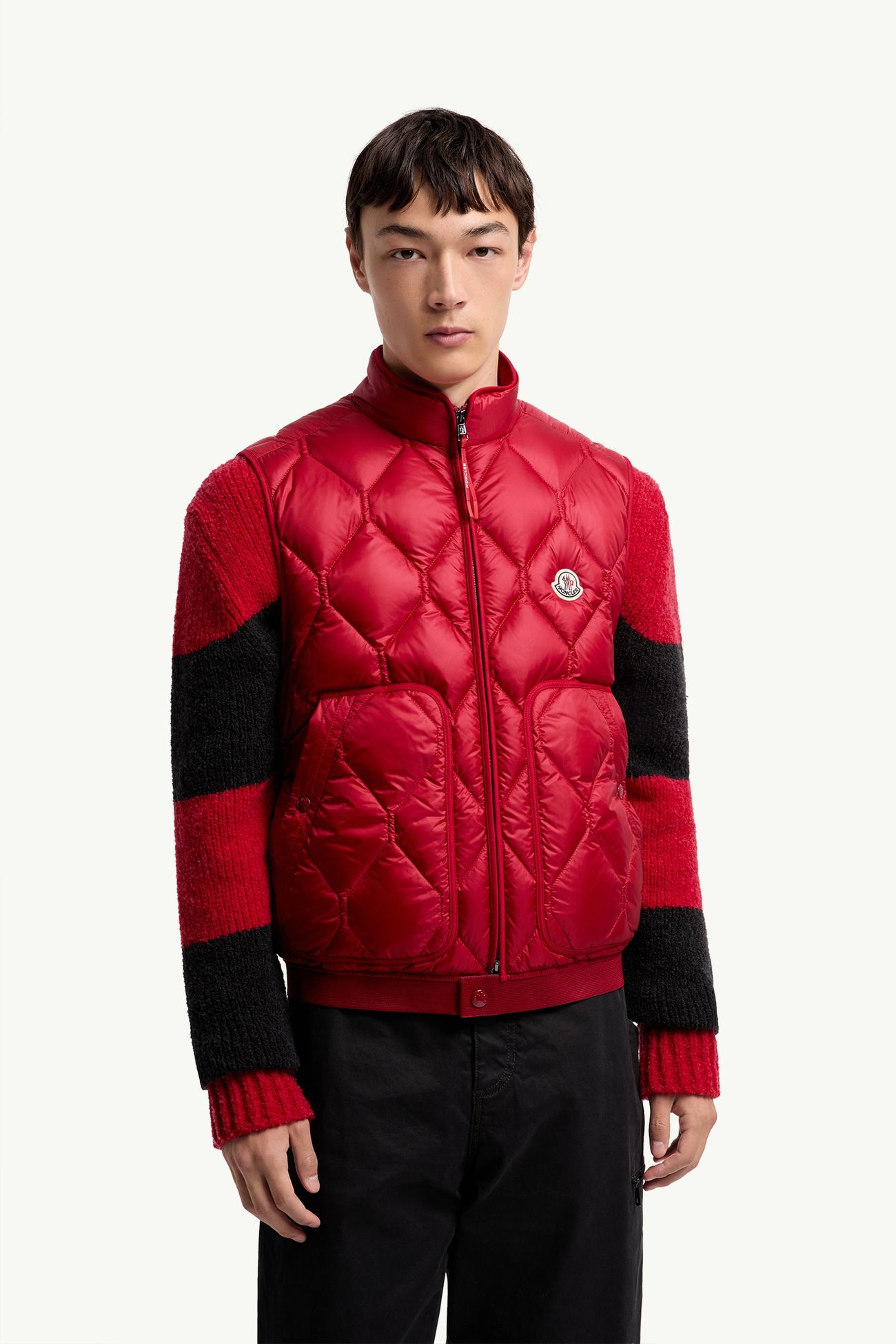 Erelia Diamond Quilted Down Gilet Men Dark Red Moncler 3