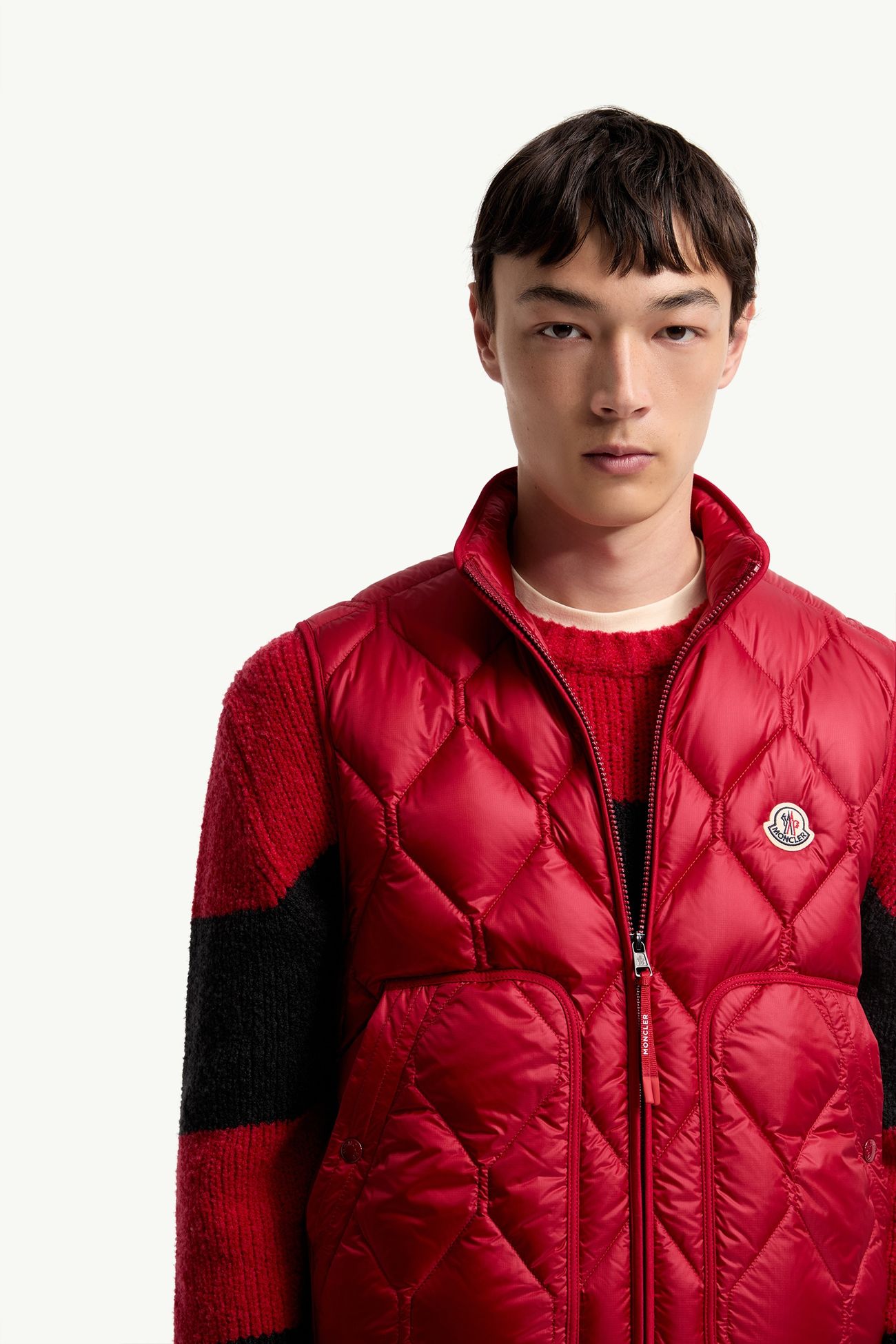 Erelia Diamond Quilted Down Gilet Men Dark Red Moncler 5
